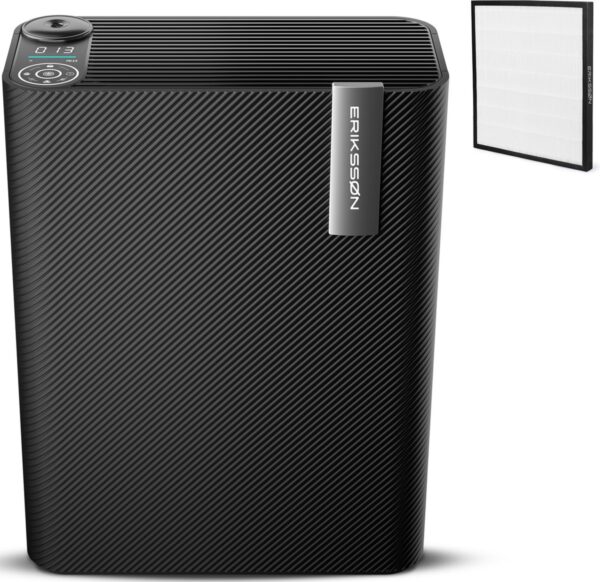 Erikss⌀n 2-in-1 Luchtreiniger Air Pure Pro met Luchtbevochtiger - Met 2 Hepa Filters - 330 m3/u - Helpt Tegen Stof En Hooikoorts En Allergie - Air Purifier (8720828027639)