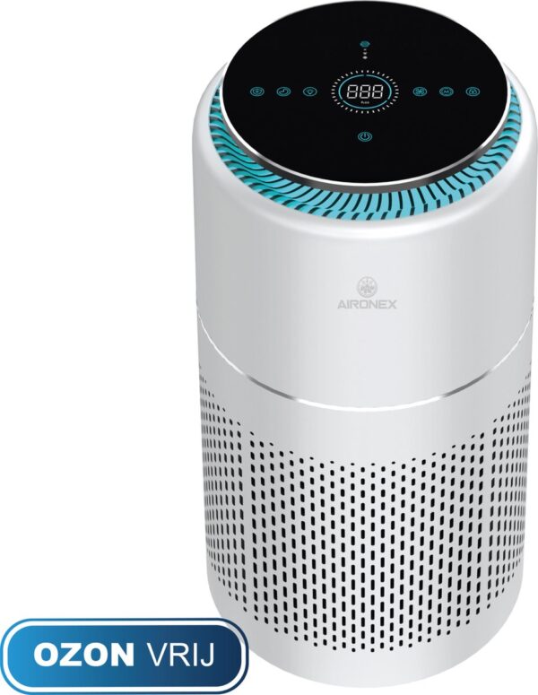 Luchtreiniger met HEPA filter - Luchtreiniger Aironex - 40 m2 - Geschikt voor woonkamer, slaapkamer, kantoor, babykamer- Luchtkwaliteitsindicator - Werkt tegen huisstofmijt, hooikoorts, allergie, stof- Verwijdert 99,97%- Luchtreinigers - Air Purifier (8720892227669)