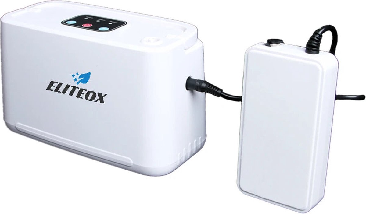 RS-01 - Zuurstofconcentrator - Oxygen Concentrator - Luchtreiniger - Oplaadbaar - Zuurstof - Zuurstof Generator - Zuurstofpomp - Draagbaar - 90% Zuiverheid - 3L/min - Wit (8721297911658)