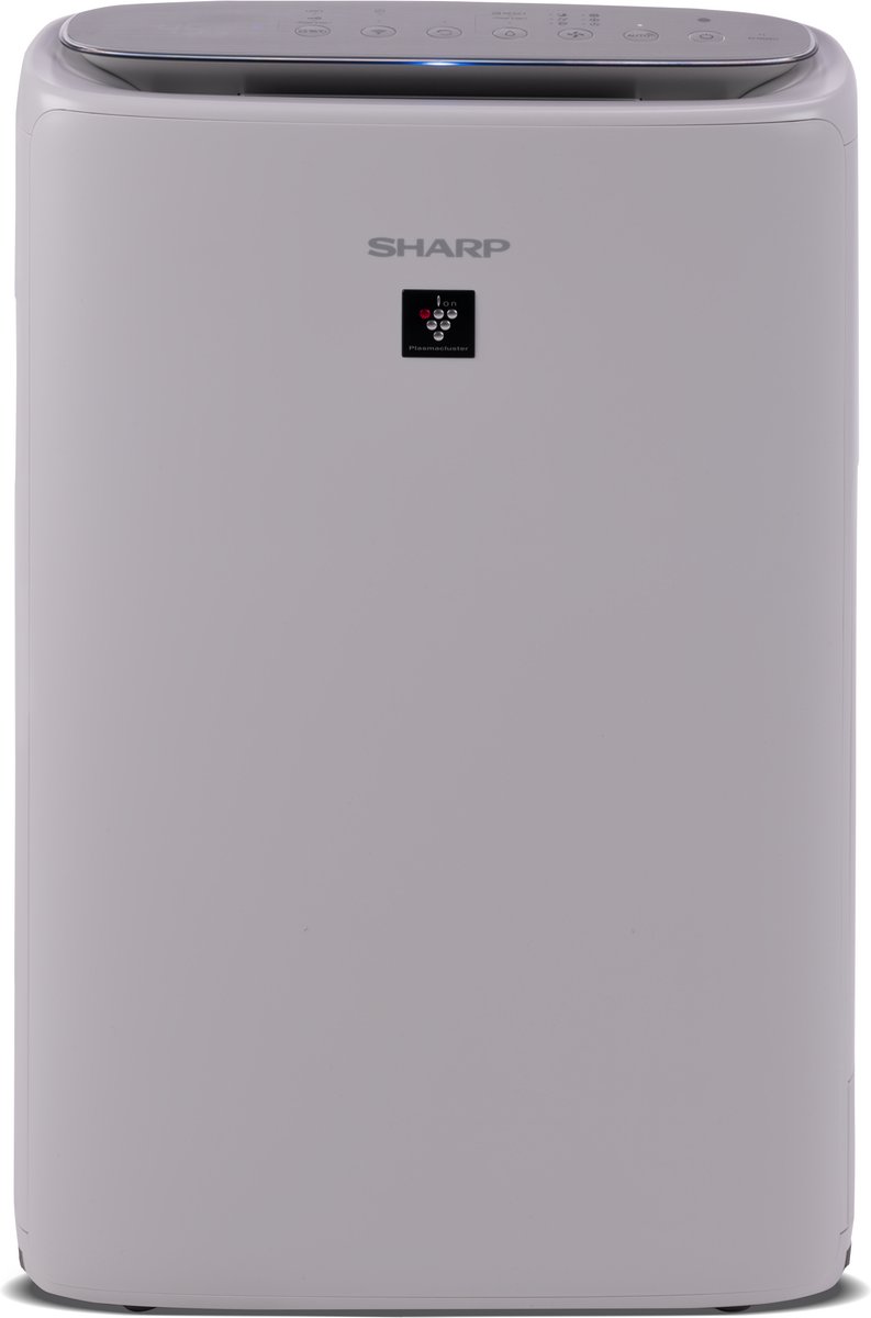 Sharp KIN52EUL- luchtreiniger en bevochtiger - 38M2 - reinigt 306M3 per uur - WIFI - Plasma Cluster Technologie - fijnstof 2.5PM sensor - lichtgrijs (4550556126540)