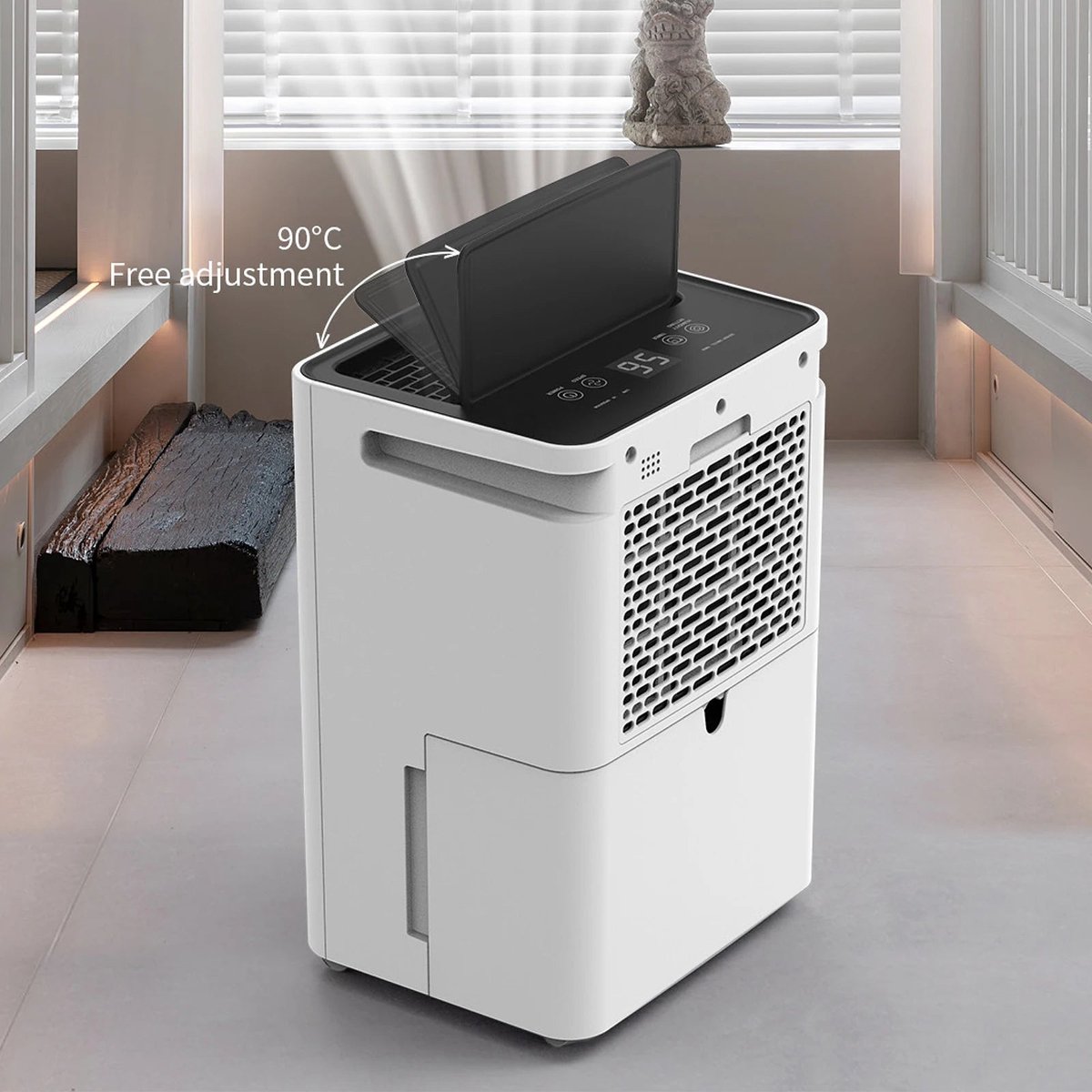 Luchtontvochtiger - Luchtreiniger - Dehumidifier - Draagbare - 38dB - 3.2L - Energiezuinig - Smart Touch Panel - Kledingdroogfunctie - voor Thuis - en Kantoorgebruik - Wit (8721297958479)