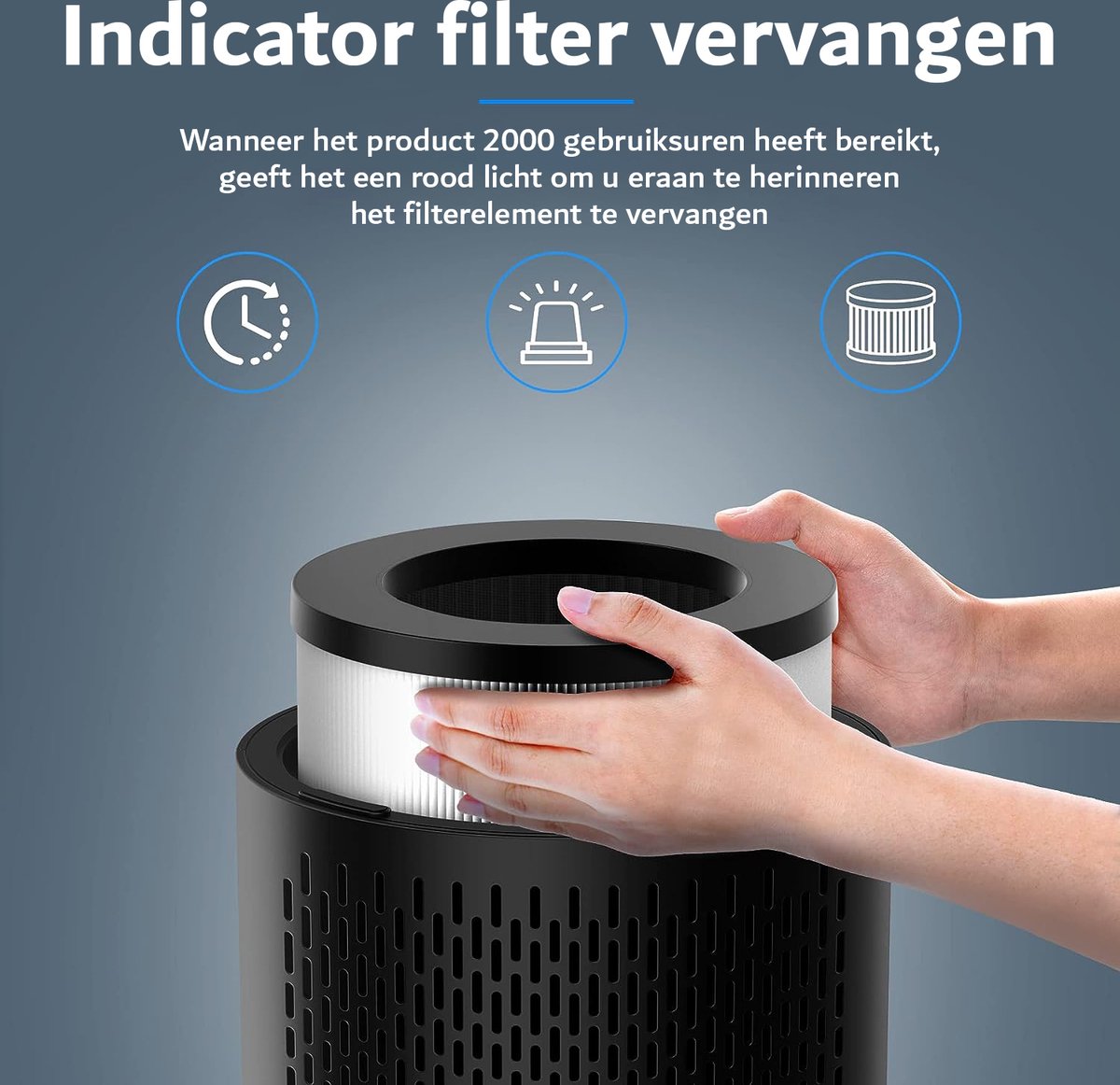 Luchtreiniger - Air Purifier - luchtreinigers met hepa filter - 3 filterniveaus - Air cleaner - Met Aromatherapie - Zwart (8721008052373)