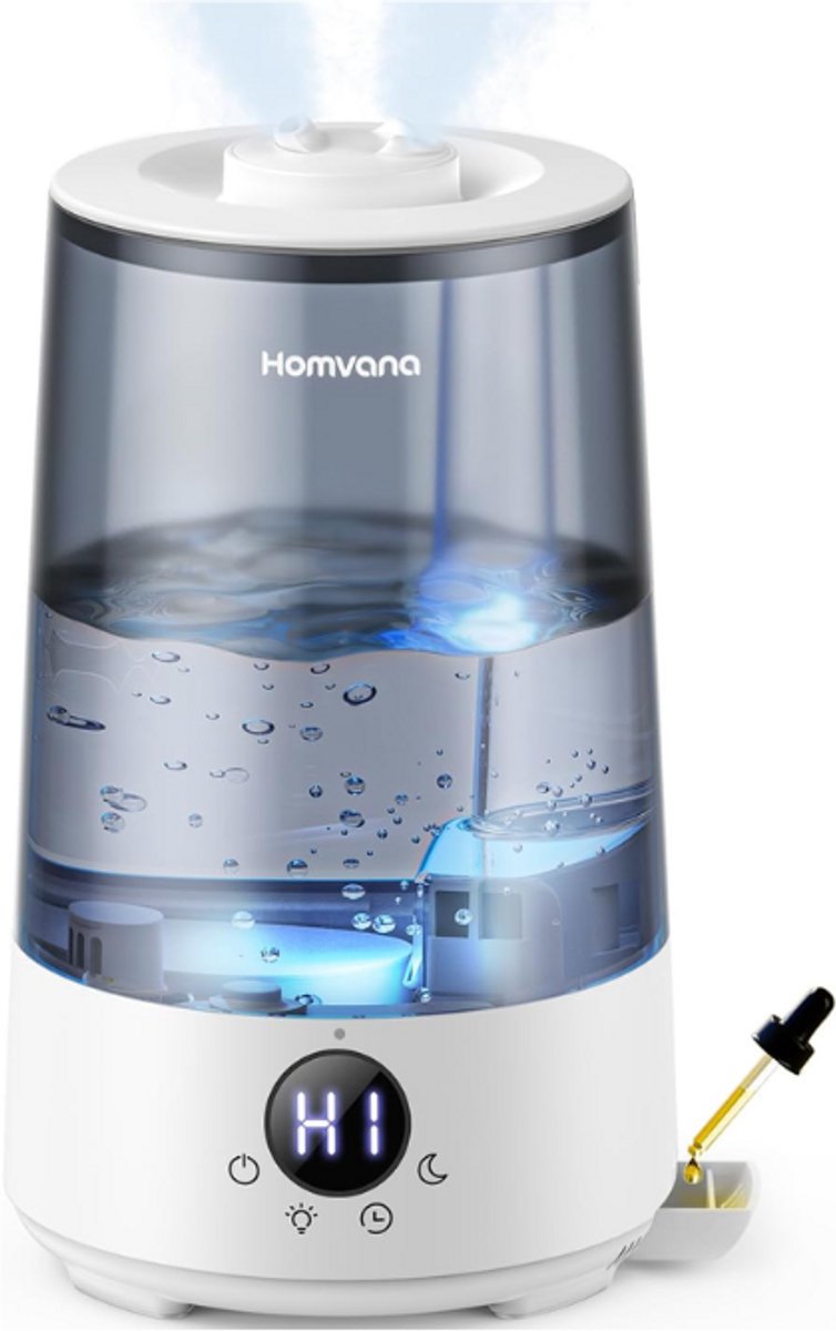 Homvana Mist Luchtbevochtiger 3in1 - Luchtbevochtiger - Luchtbevochtigers - Humidifier - Nachtlampje kinderen - Luchtbevochtigers - Luchtbevochtiger babykamer - Aroma diffuser - Luchtreinigers - Luchtreiniger - Air purifiers - Mistspray (6152637457475)