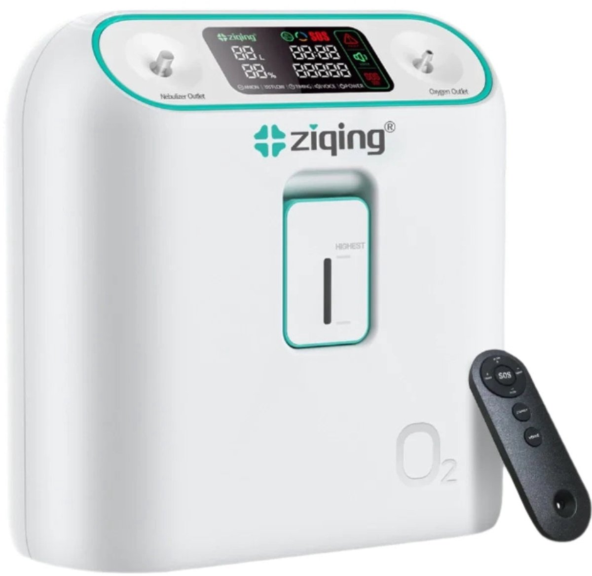 Zuurstofconcentrator - 2 in 1 - Zuurstof Generator - Zuurstof - Zuurstofpomp - Luchtreiniger - Pollen - Draagbaar - 48 uur - 1-8L per min - Oxygen Concentrator - Wit (8721359011579)