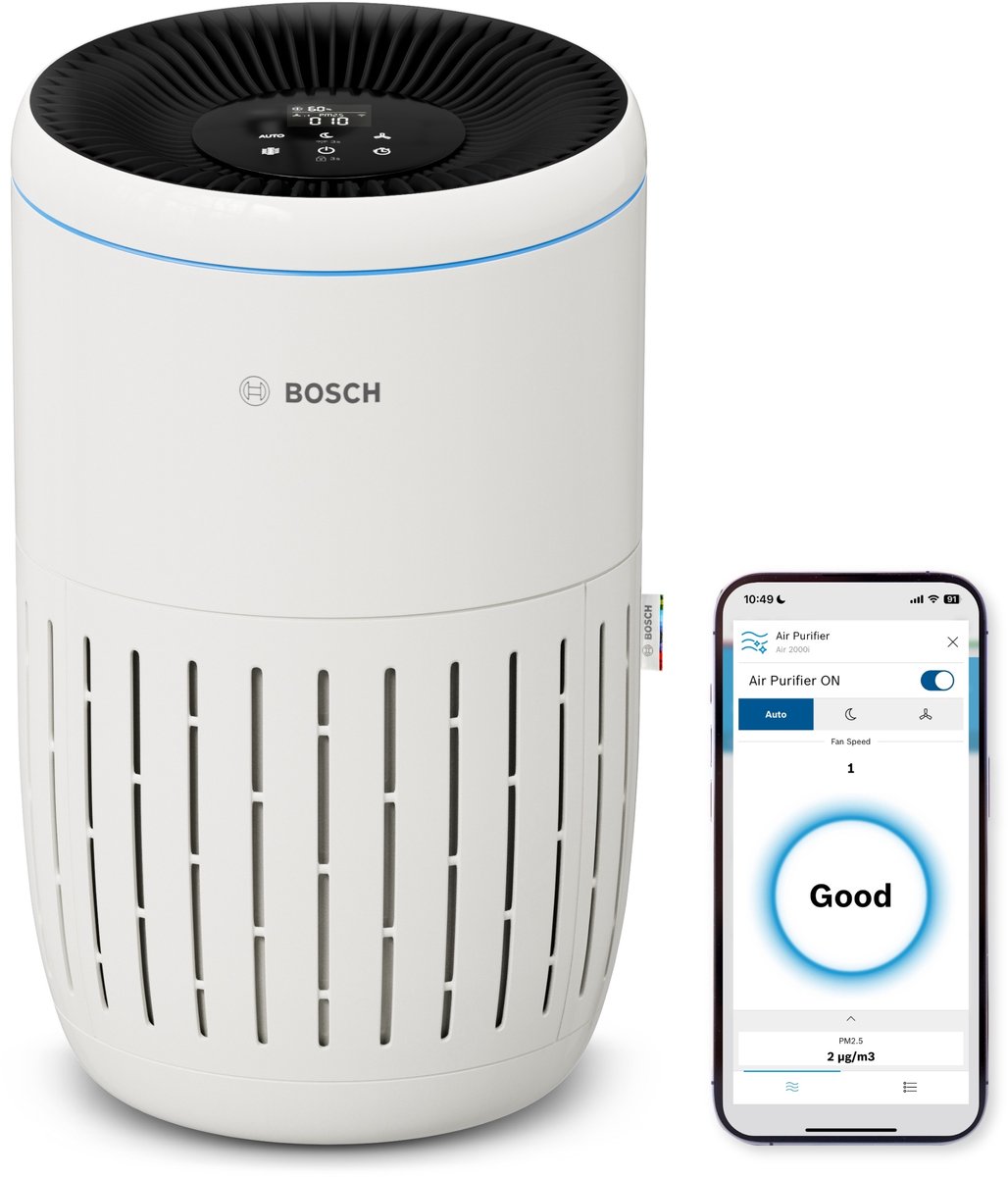 Bosch Home Comfort 7733703375 Air 2000i Luchtreiniger 37 m² Wit, Zwart (4062321912734)