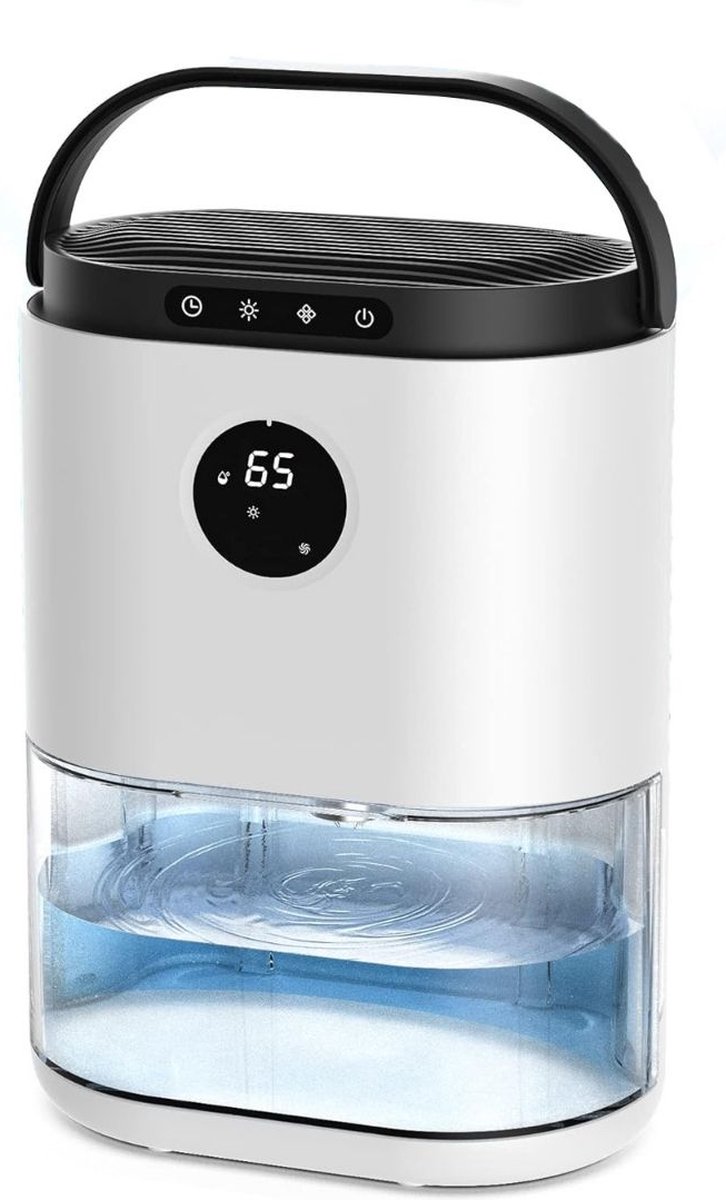 DailySupplies® Luchtontvochtiger en Luchtreiniger - Dehumidifier - Luchtontvochtiger Badkamer en Slaapkamer - Wit met Zwart (8721303509176)