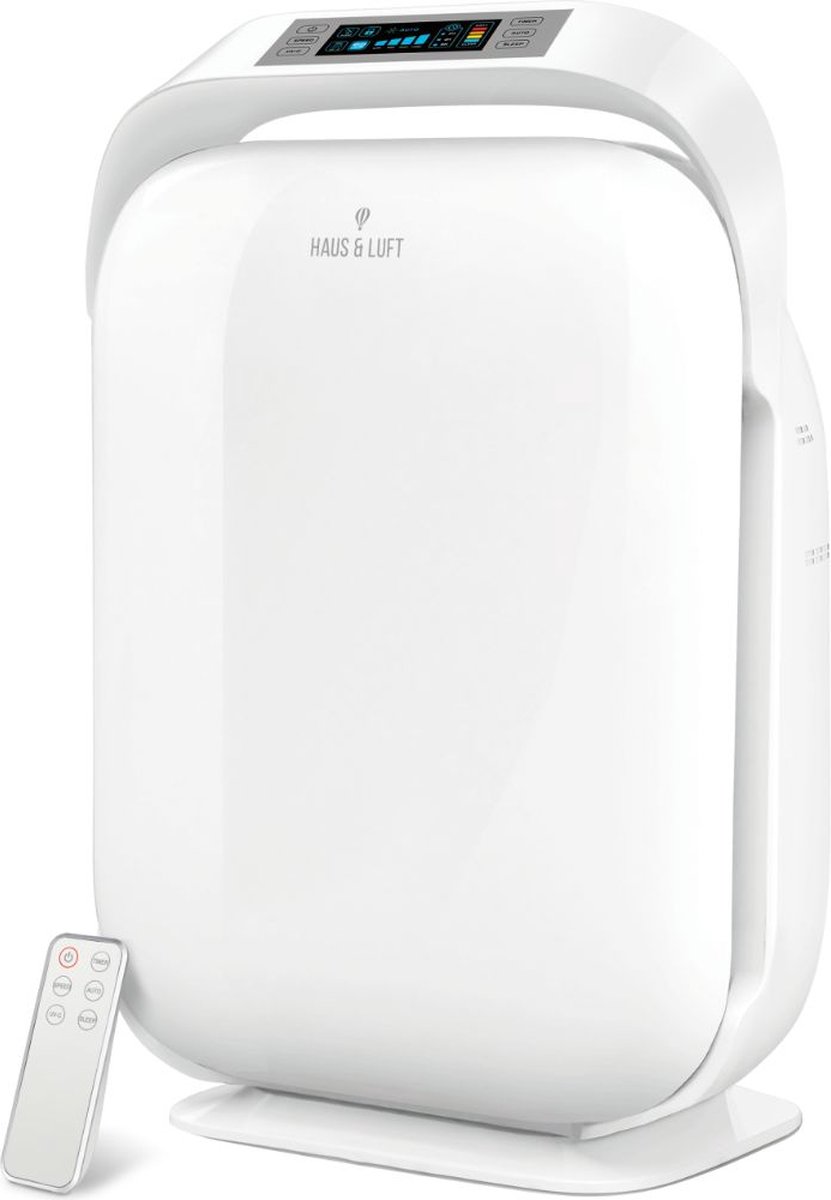 Haus & Luft - Luchtreiniger met HEPA filter - Air Purifier - 481m3/u - 4 snelheden - Geschikt voor ruimtes tot 50m² - Wit (5901308014940)