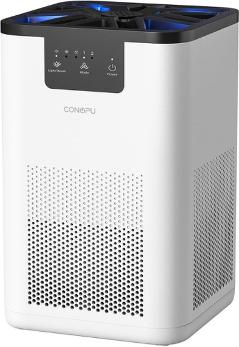 Luchtreiniger - Air Purifier - Luchtfilter met Nachtlamp - Huisdierpollen en Schilfers - Wit (8721022413341)