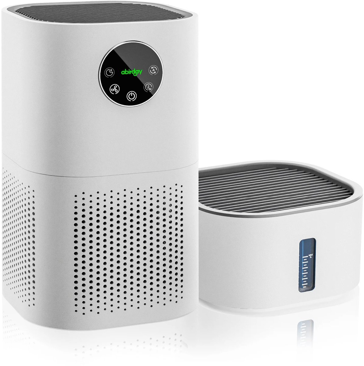 Luchtreiniger - En Luchtbevochtiger - 2 in 1 - Met HEPA 13 Filter - Tegen Huisstofmijt - Hooikoorts - Allergie - 3 Standen - Nachtmodus - Wit (8721335182361)