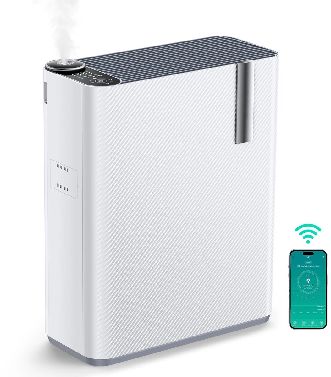 2 in 1 - Luchtreiniger - Luchtbevochtiger - Air Purifier - Luchtfilter - Compact - Stil Tot 35 dB - Geschikt Voor 21-30 m² - 80W - 120V (8721391027453)