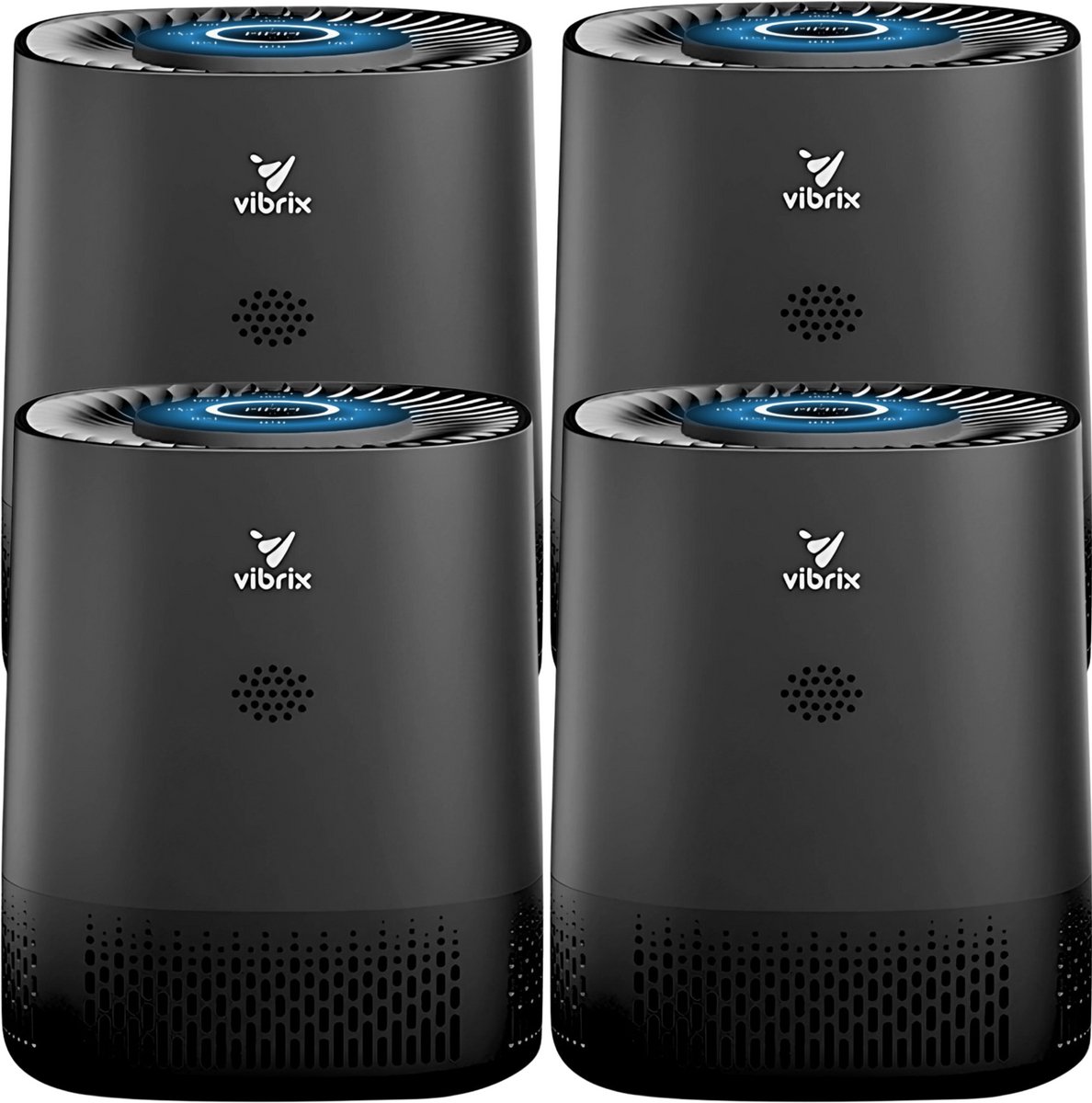 4x Vibrix PureFlow15 Pro luchtreiniger met APP - 15 m² - Automatische stand + 6-in-1 filtersysteem - Luchtkwaliteitsindicator - Ionisator - Luchtfilter - Air purifier met HEPA-filter (8721082170680)