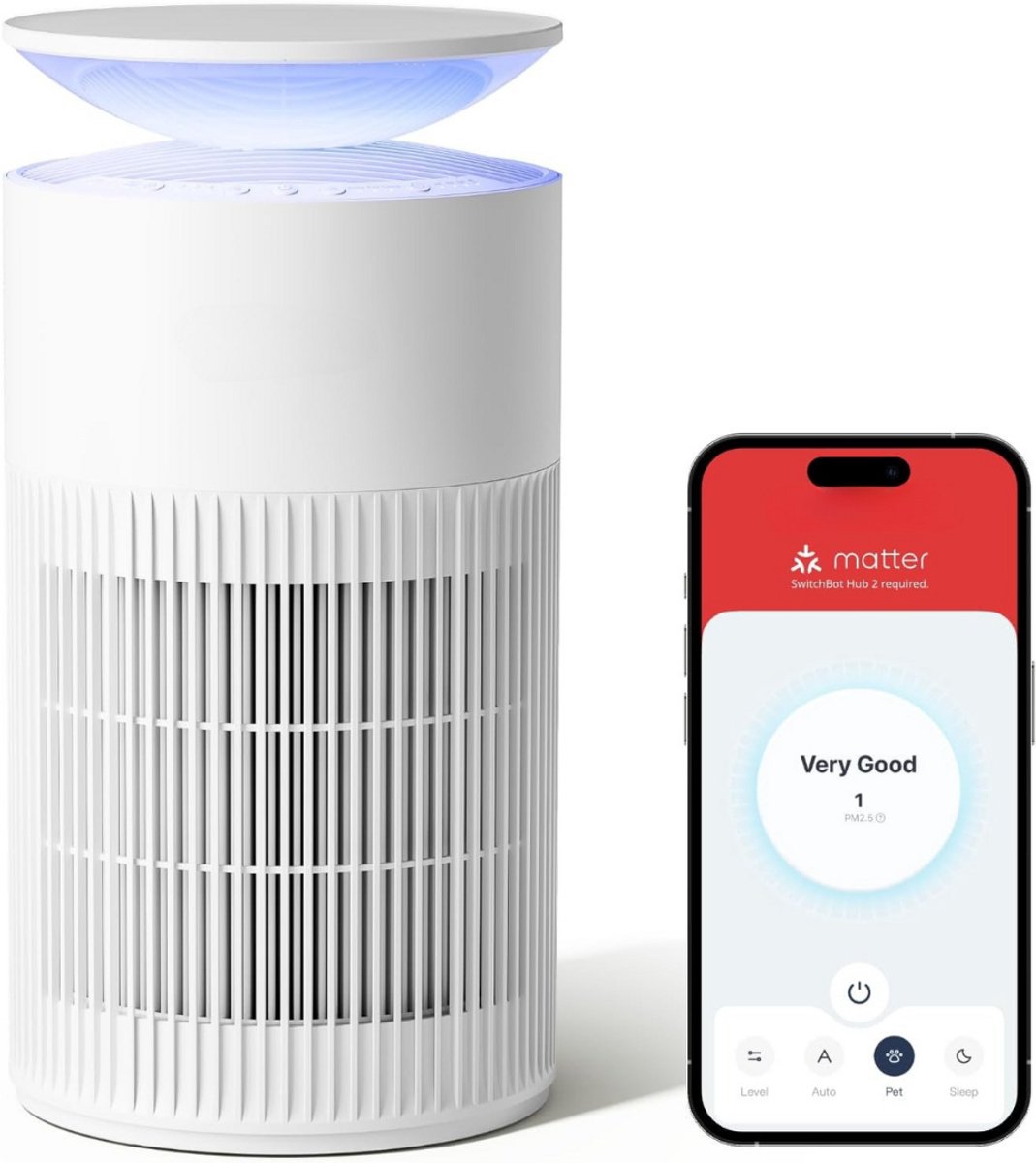 Solene Air Purifier - Luchtreiniger Met Hepa Filter - Ionisator - Werkt Tegen Huisstofmijt, Hooikoorts, Allergie, Stof - Slaapkamer, Thuis, Kantoor - Energiebesparend - (9506868872120)