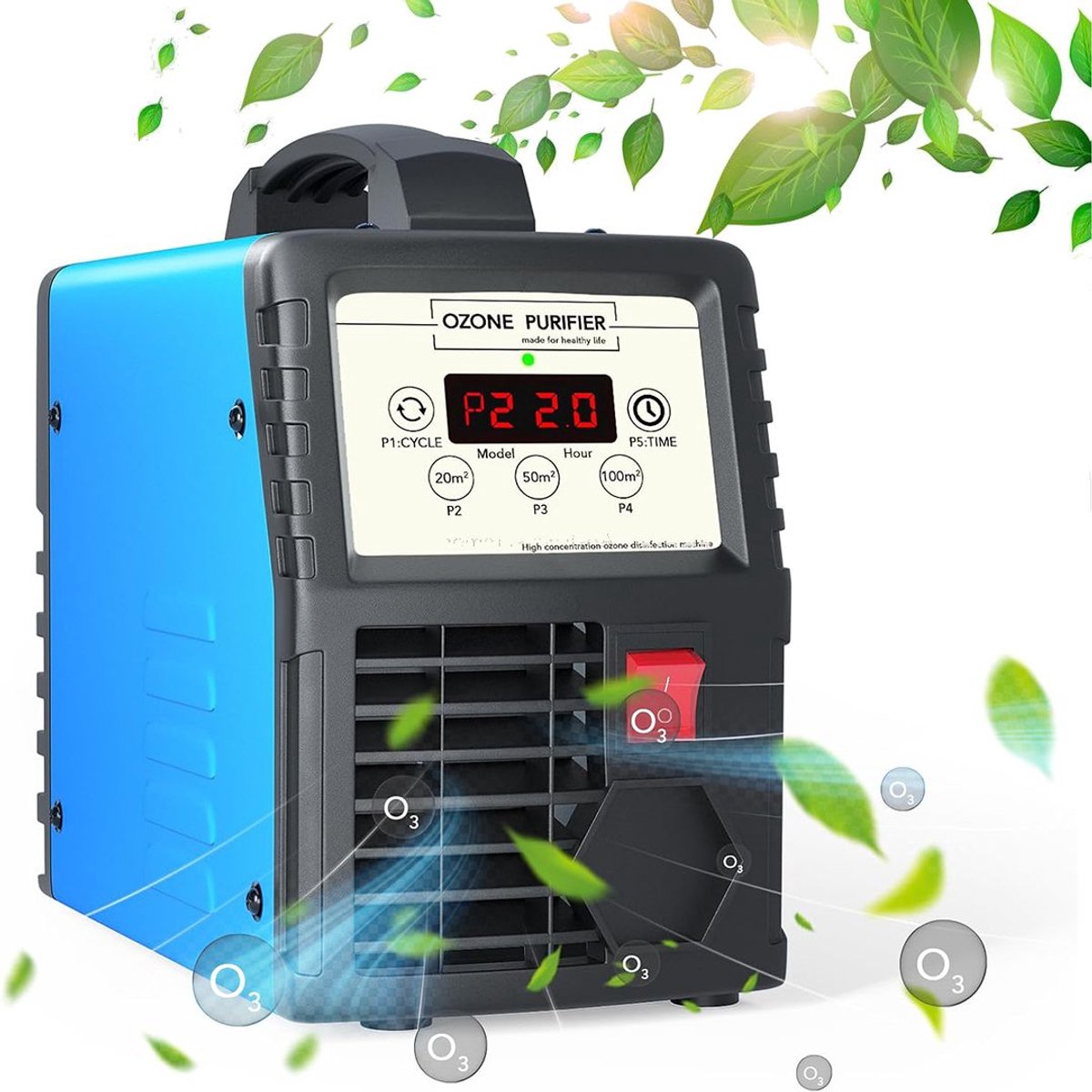 ApexArte® Ozon Generator - Ozon Apparaat - Ozongenerator - Luchtreiniger - Lucht Verschoner - Lucht Sterilisatie - Blauw (9501587439678)