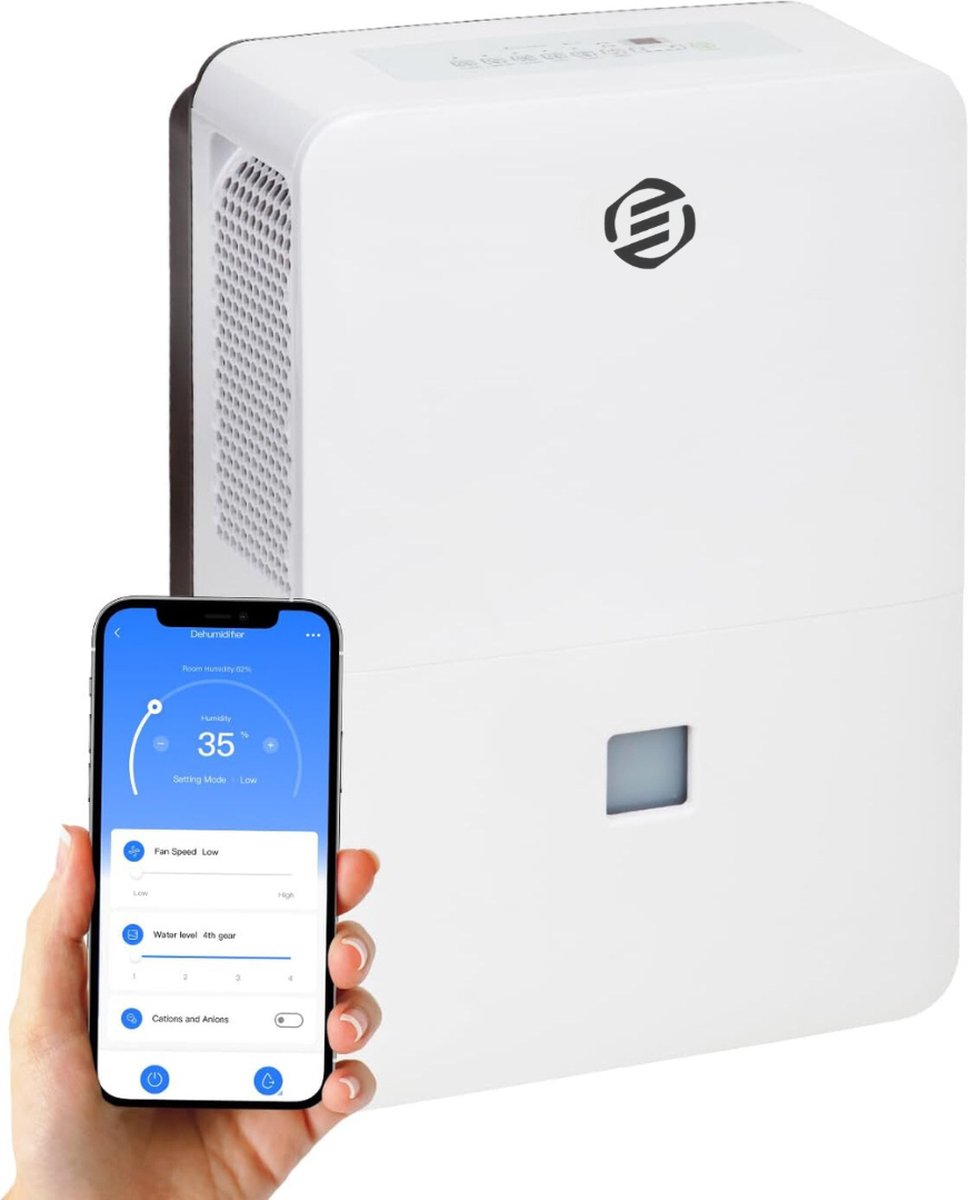 Equivera Vochtvreter Electrisch - Ontvochtiger - Ontvochtiger Huis - Ontvochtiger Kelderruimte - Luchtontvochtiger - luchtontvochtiger en luchtreiniger (8721257009432)