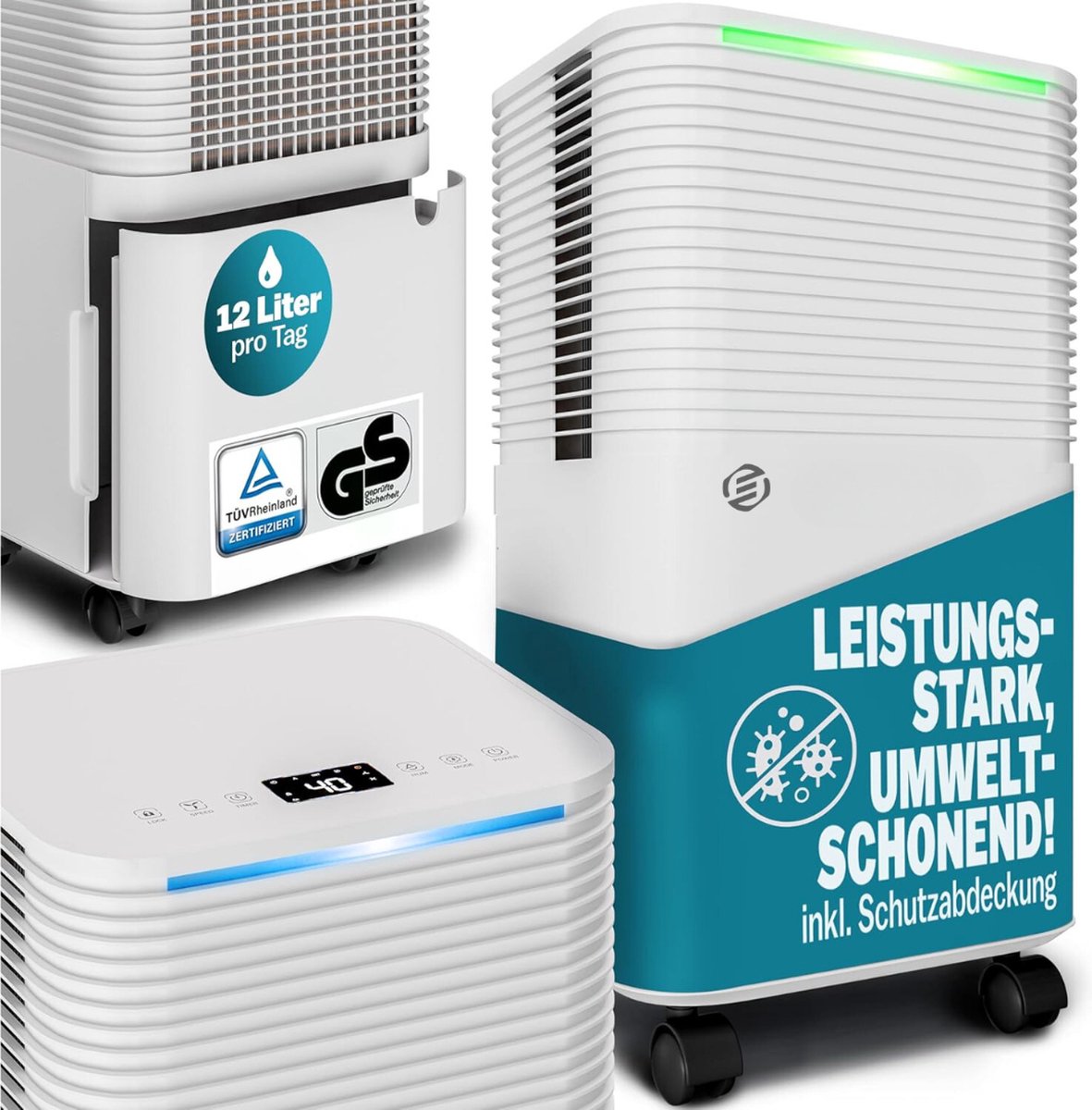 Equivera Vochtvreter Electrisch - Ontvochtiger - Ontvochtiger Huis - Ontvochtiger Kelderruimte - Luchtontvochtiger - luchtontvochtiger en luchtreiniger (8721025965113)