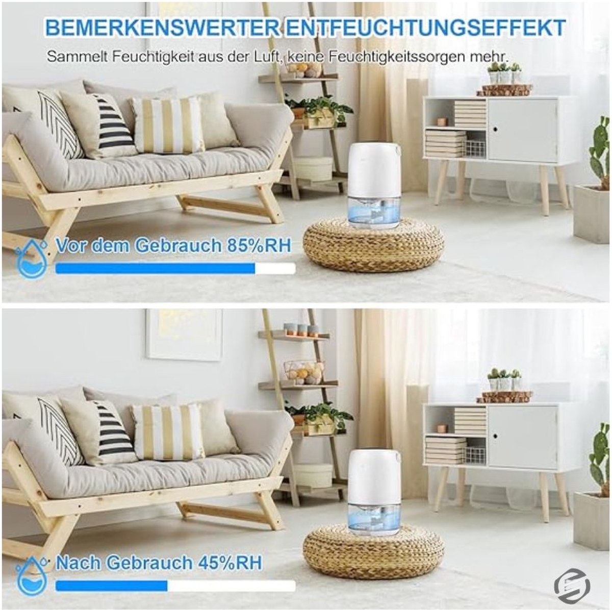 Equivera Vochtvreter Electrisch - Ontvochtiger - Ontvochtiger Huis - Ontvochtiger Kelderruimte - Luchtontvochtiger - luchtontvochtiger en luchtreiniger (8721257022875)