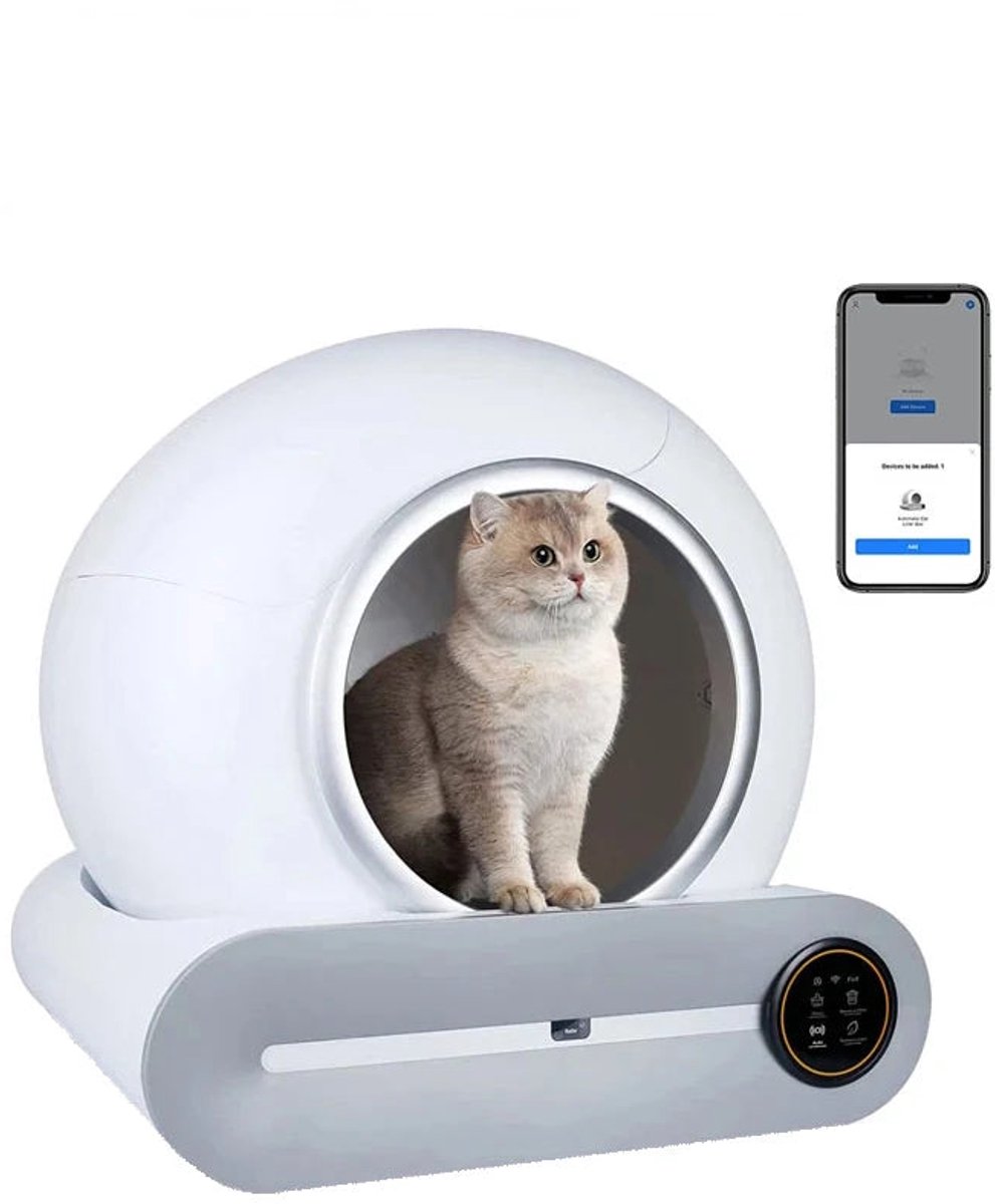 Slimme Kattenbak - Zelfreinigende Bak - Automatische Kattenbak - App Bediening - Geurcontrole - 65L Binnenruimte - Ionische Luchtreiniger (8721391081479)