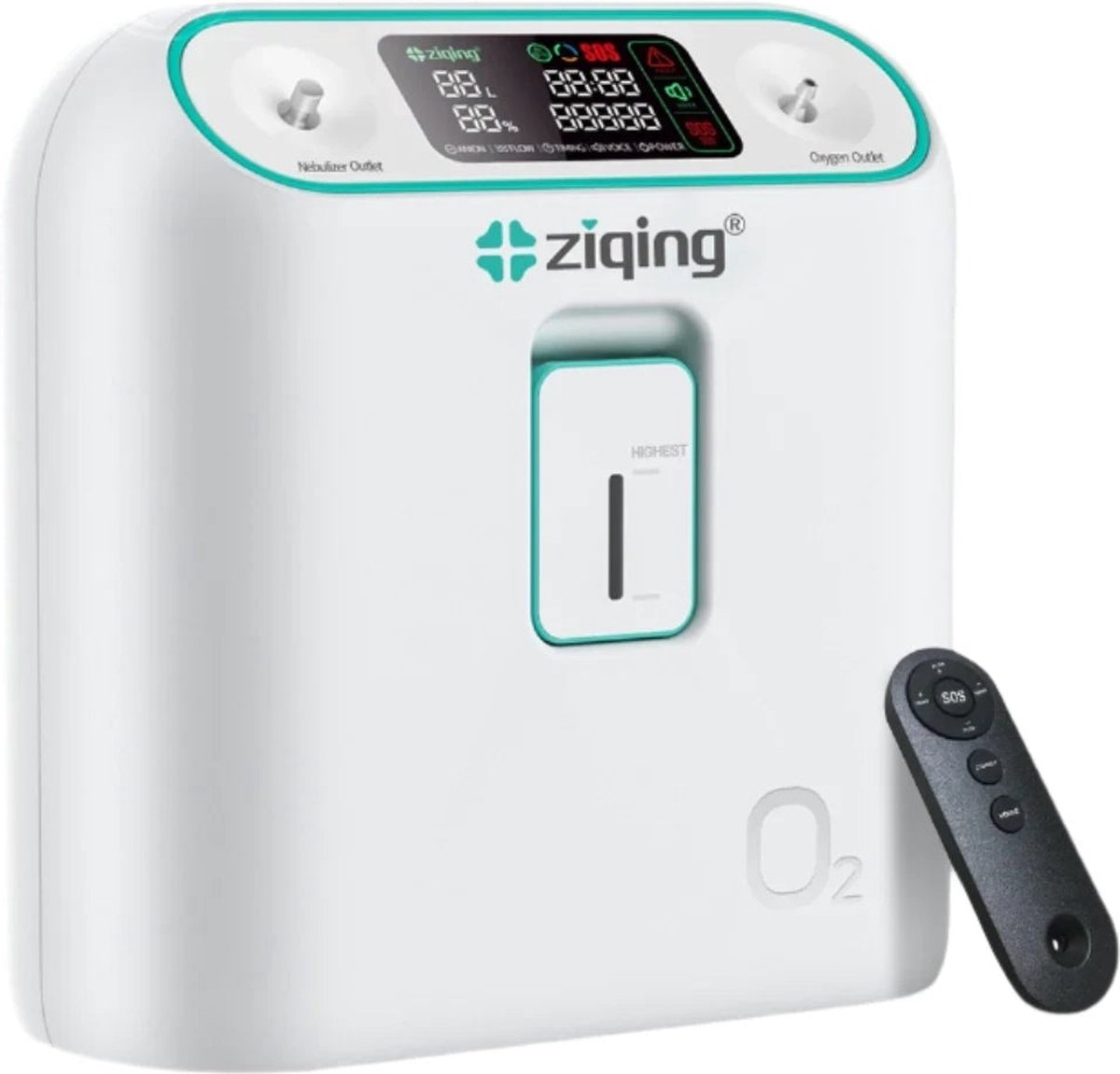 Zuurstofconcentrator - 2 in 1 - Zuurstof Generator - Oxygen Concentrator - Zuurstof - Zuurstofpomp - Luchtreiniger - Pollen - Draagbaar - 48 uur - 1-8L per min - Wit (8721297911498)