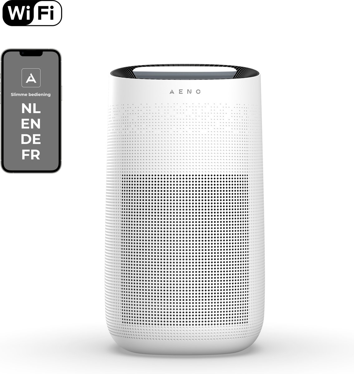 AENO AP1S Krachtige smart Luchtreiniger - Smart app NL - 25 dB - Tot 60m² - CADR 450 m³/h - Voorfilter - HEPA 13 filter - Koolstoffilter - Wit (5291485010737)