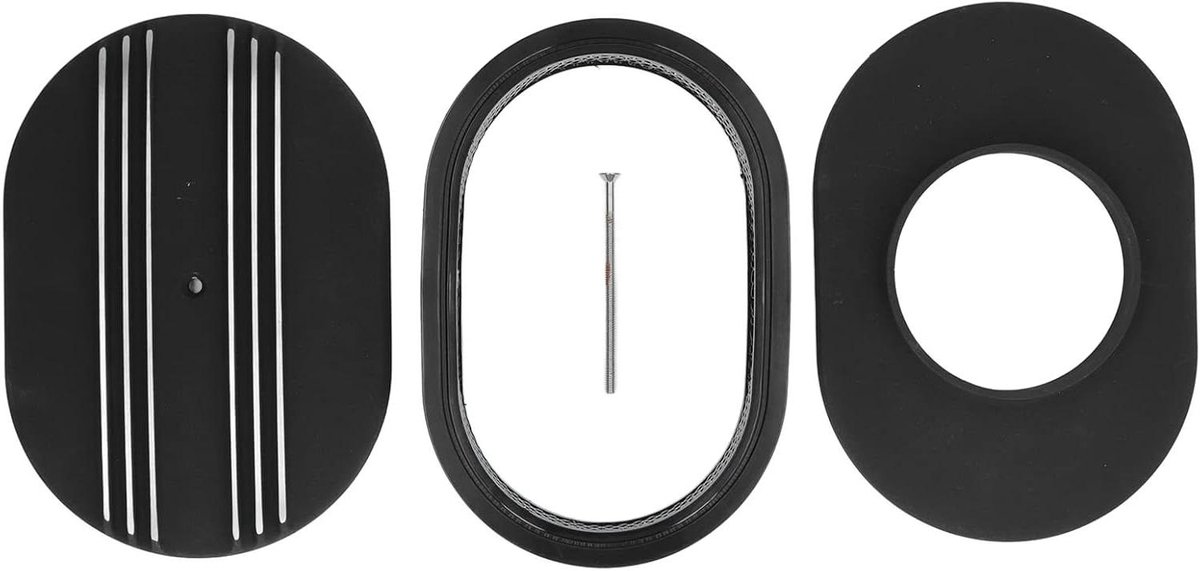 Allecto Plus - Luchtreiniger 12 Inch Ovaal Zwart Aluminium. Krachtige Filtratie, Luchtfiltervervanging (8785328851023)