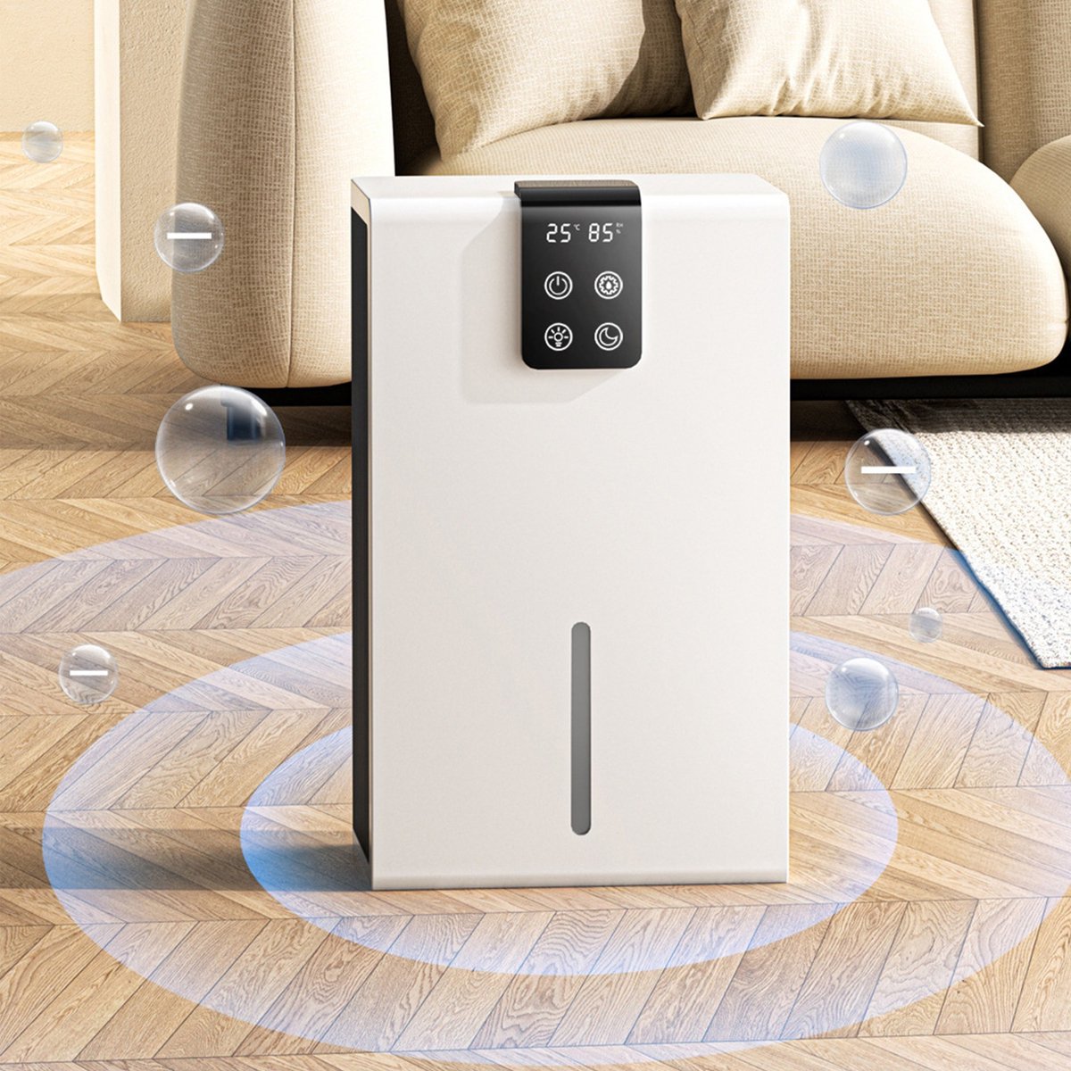 CHIWIN Luchtontvochtiger 2.8L - 3 in 1 Elektrische Ontvochtiger met LCD Display en Slaapmodus - Stil Droger en Luchtreiniger - Kleine Draagbare Ontvochtiger voor slaapkamer kelder babykamer (0699346702305)