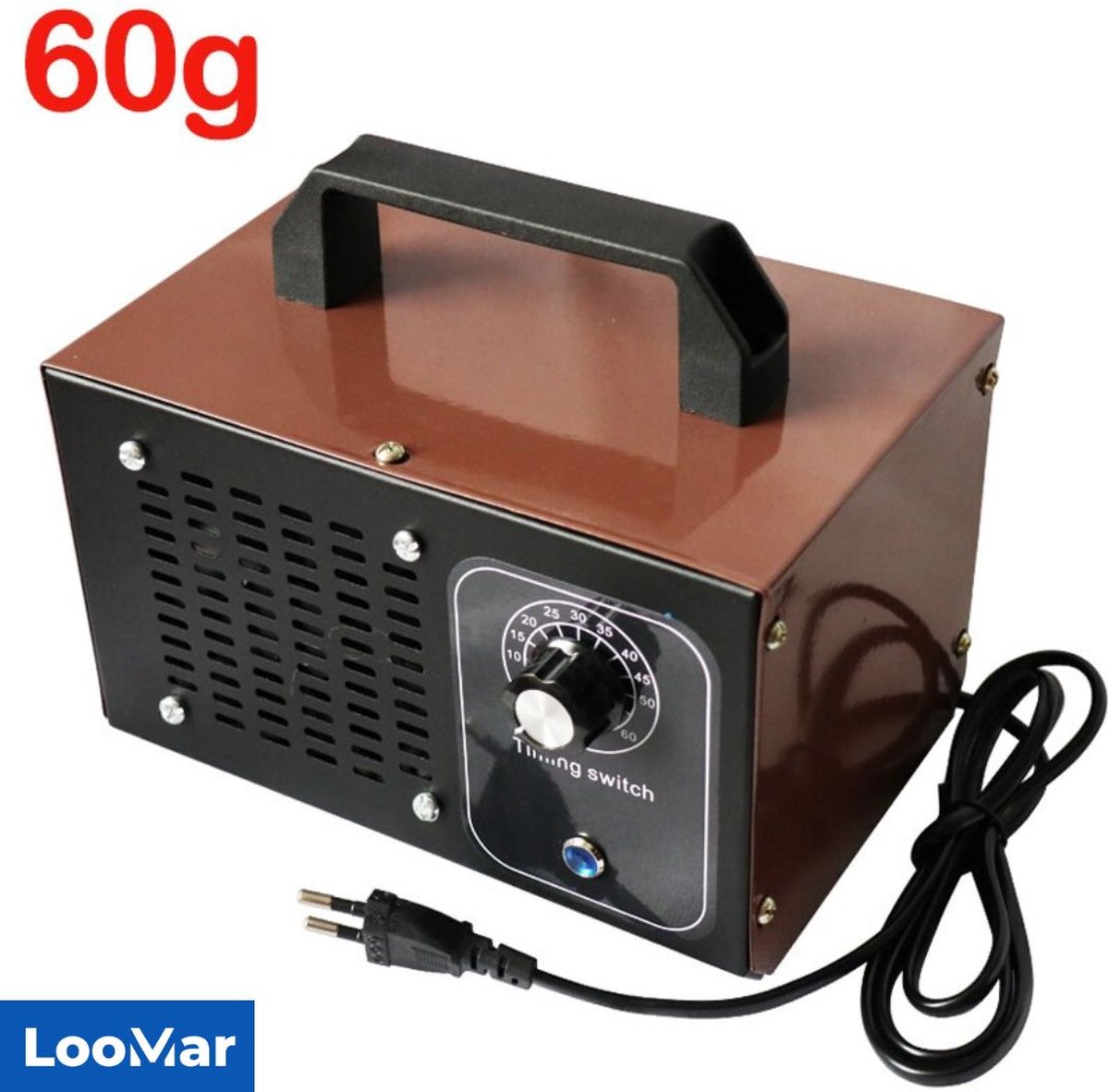LooMar Ozon Generator - Ozongenerator Luchtreiniger - Luchtreiniger - Desinfectie - Sterilisatie - Sterilisator Elektrisch - 60g - Bruin (8720872523538)