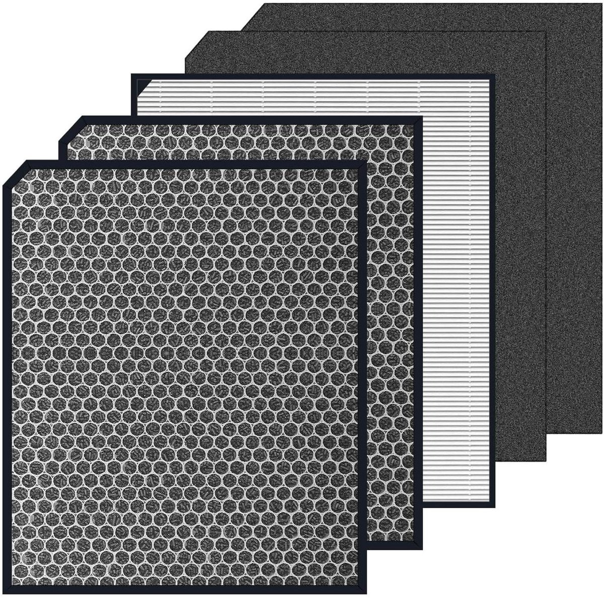 Luchtreiniger Filter Vervanging - Hoog Efficiëntie Filter voor Luchtreiniger - 4 Inch - Koolstofvezel Set - Verbeterde Luchtkwaliteit - Vervangingsfilter voor 3000/3500 Series (8785335097742)