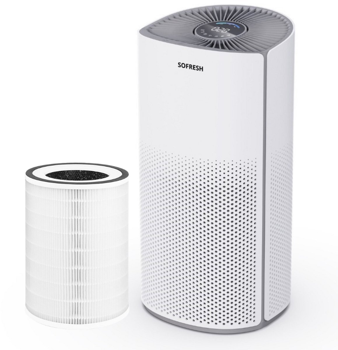 Sofresh luchtreiniger met app - 30 m² - Automatische stand + 6-in-1 filtersysteem - Luchtkwaliteitsindicator - Ionisator - UV - Luchtfilter - Air purifier met HEPA-filter (8720938370847)