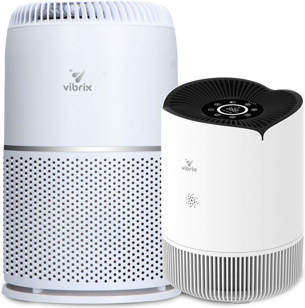 Vibrix Luchtreiniger Set D - Woonkamer en Slaapkamer - HEPA Filter - Ionisator - Luchtfilter - Air Purifier - Air Cleaner - PureFlow30 - Vortex20 (8721082170215)