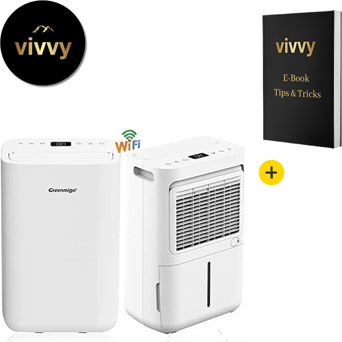 Vochtvreter Elektrisch 3 In 1 - Vochtvreters Voor In Huis Geruisloos - Luchtontvochtiger En Luchtreiniger Met Display - 100% Tevredenheidsgarantie - Tot 12 Liter Per Dag - Bestuurbaar Vanaf Telefoon - Incl. App (8720956824865)