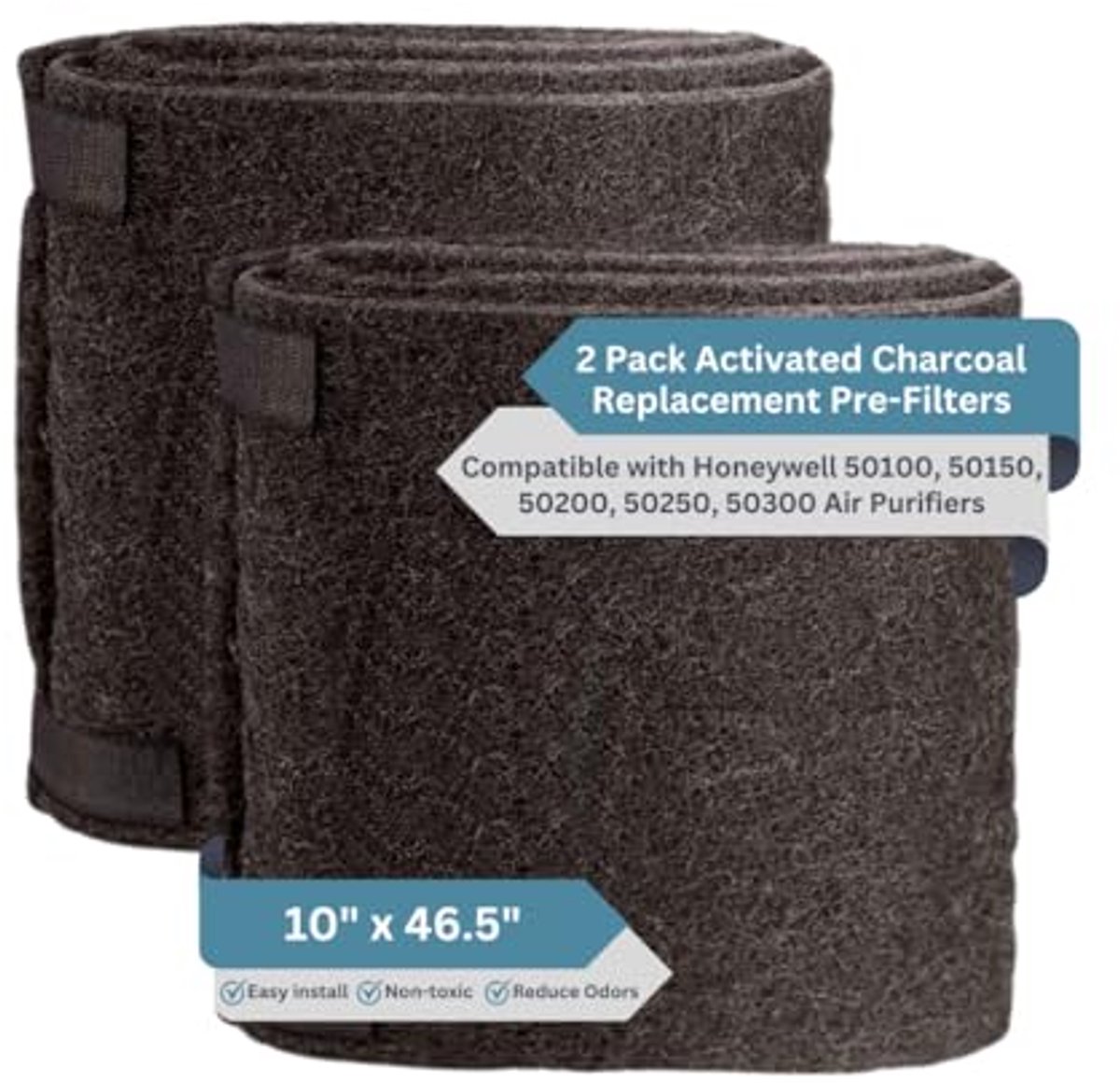 2pk Koolstof Voorfilter Compatibel met Luchtreinigers - Geurabsorber en Bescherming tegen VOS (6154033638656)