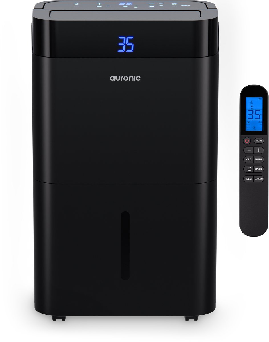Auronic Luchtontvochtiger en Luchtreiniger - Better Plus Series - Ontvochtigt 20L per dag - 5L Waterreservoir - Slaapkamer, Badkamer, Woonkamer en Kantoor - Vochtvreter voor in Huis - Zwart (8721055567134)