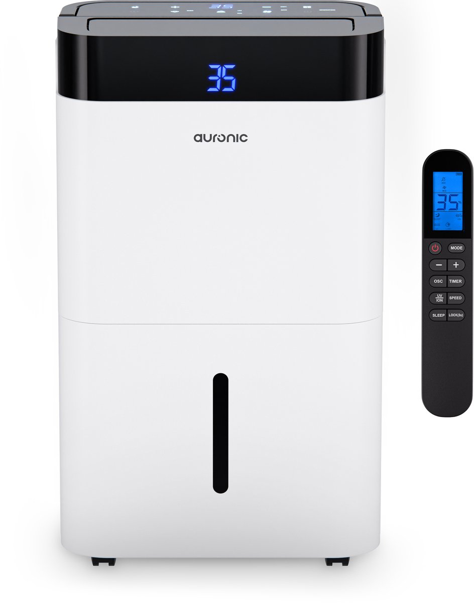 Auronic Luchtontvochtiger en Luchtreiniger - Better Plus Series - Ontvochtigt 30L per dag - 5L Waterreservoir - Slaapkamer, Badkamer, Woonkamer en Kantoor - Vochtvreter voor in Huis - Wit (8721055567189)