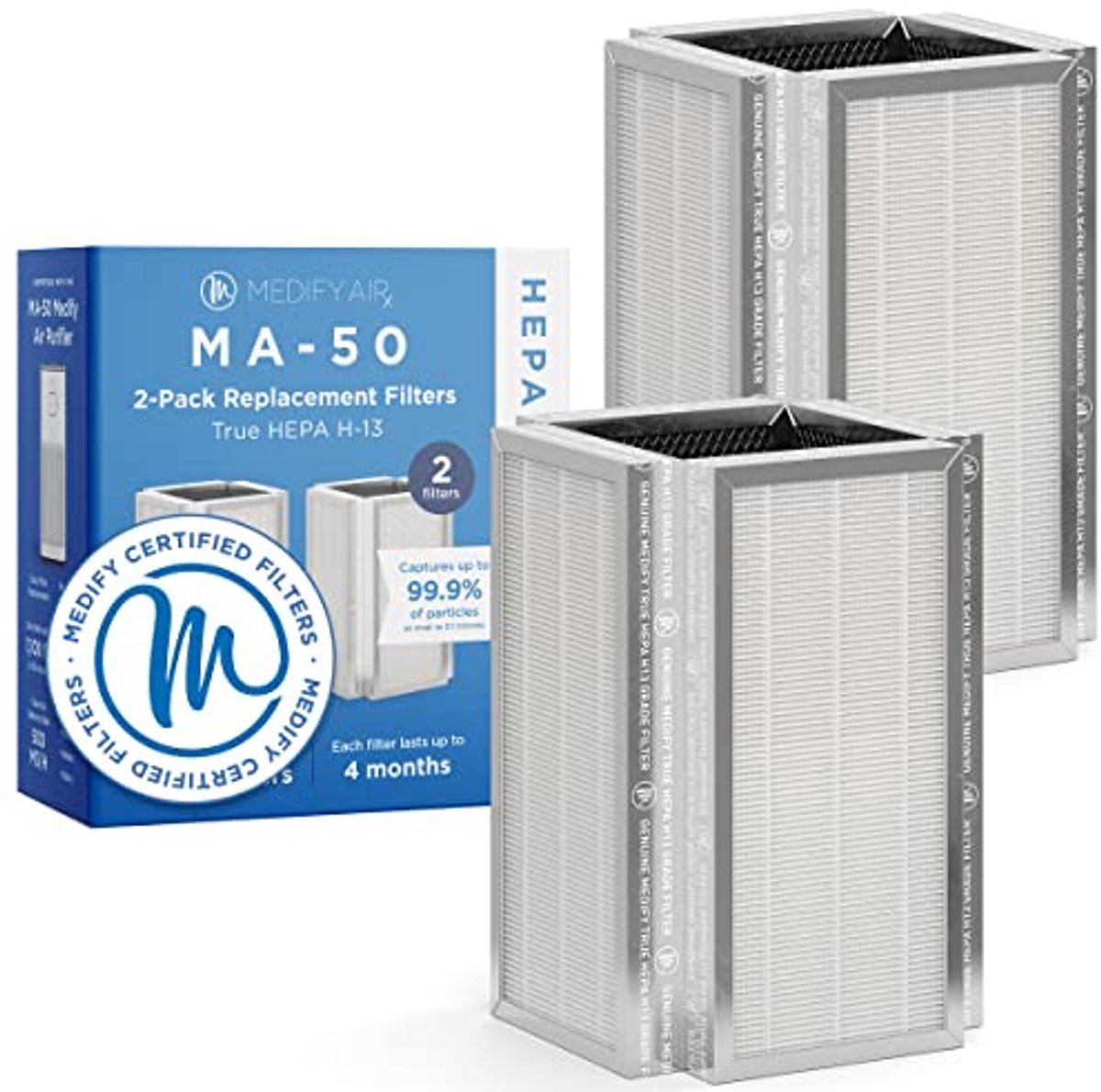 H13 HEPA Vervangingsfilter 99,9% Deeltjesverwijdering voor Luchtreinigers | 3-in-1 Filterset | 2-pack (6154042619684)