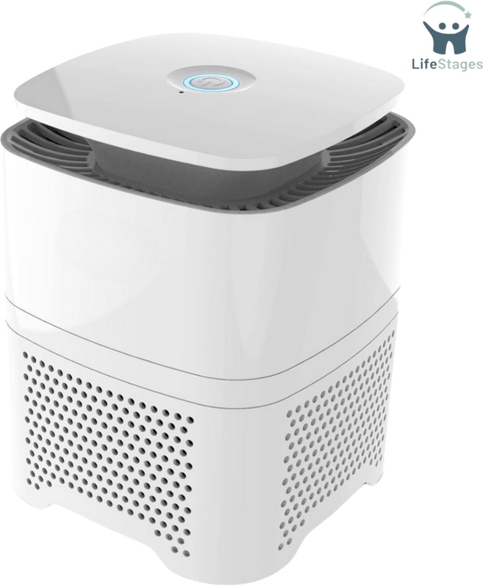LifeStages - Air Purifier - 4-In-1 Luchtreiniger Met Voorfilter - Echt HEPA - Actief Koolstoffilter En Ionisator - 99,97% Filterversie - Voor Thuis - Kantoor - Ideaal Voor Mensen Met Allergieën - Rokers - Tegen Allergieën - Stof - Dierenharen (8721197561823)