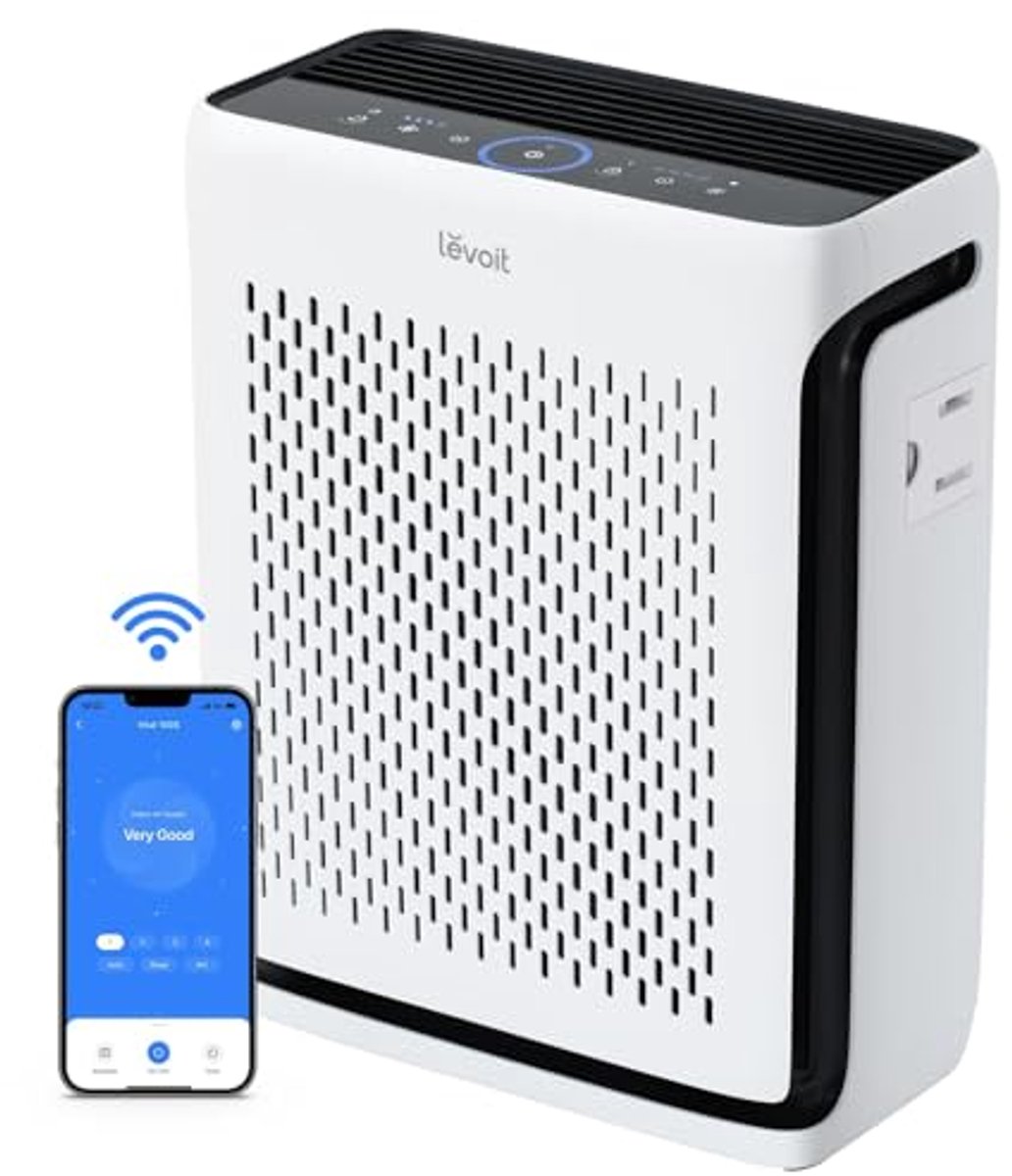 Luchtreiniger voor grote kamers tot 100 m² met luchkwaliteitsmeter, Smart WiFi, HEPA-filter en slaapstand (6153905221217)