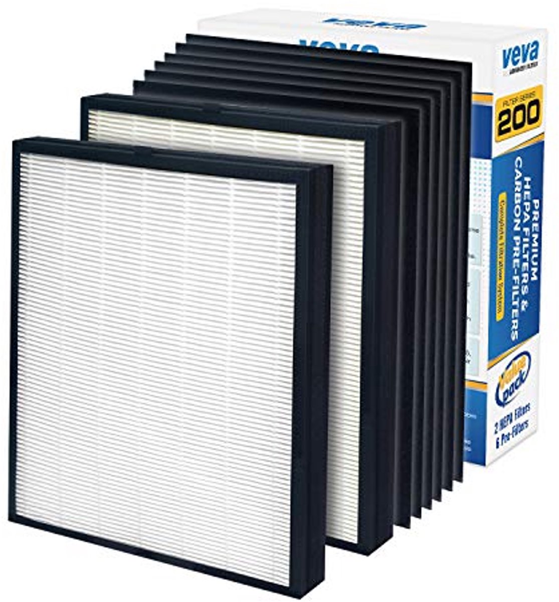 Premium HEPA Vervangingsfilterpakket met Actieve Kool Voorfilters voor Luchtreinigers (6154029036046)