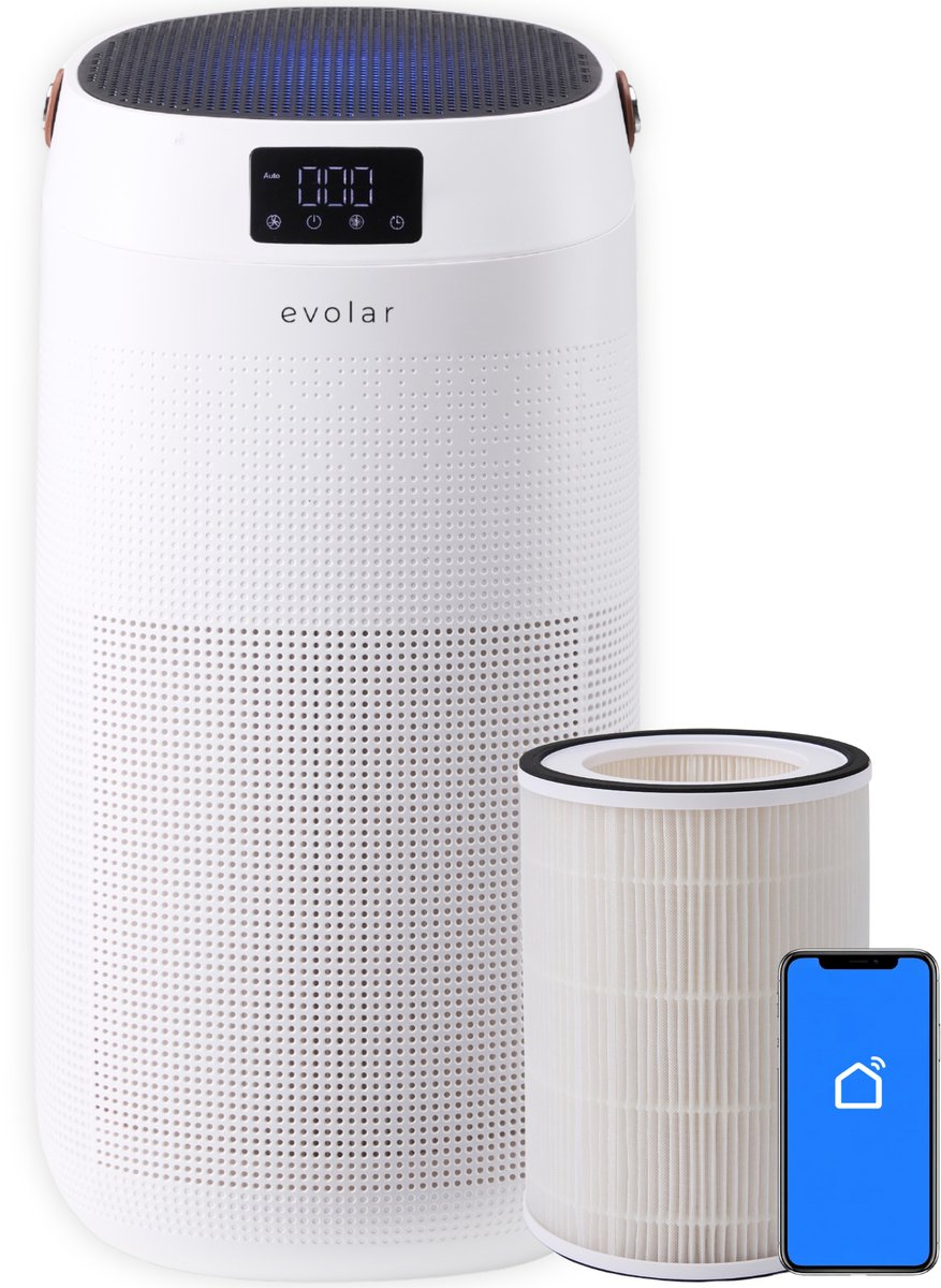Evolar Luchtreiniger met HEPA 13 Filter - CADR: 400m3/h - Air Purifier - Slaapmodus - Luchtkwaliteit Indicator - Pure4 + (6150704294213)