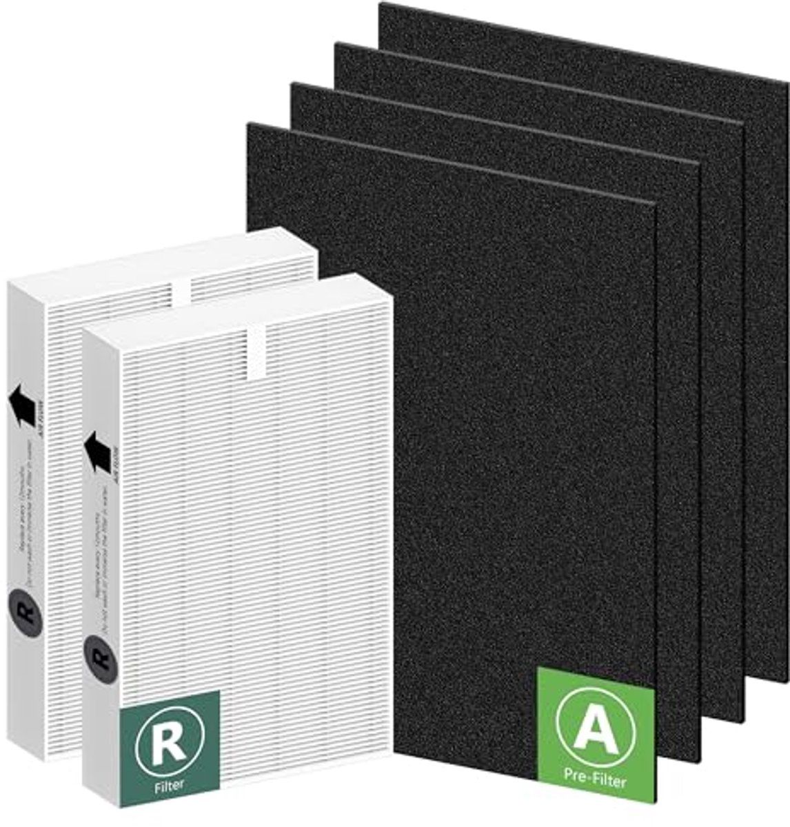 HEPA-filter vervangingsset voor luchtreinigers - 4-pack met actieve kool voorfilters (6154031985905)