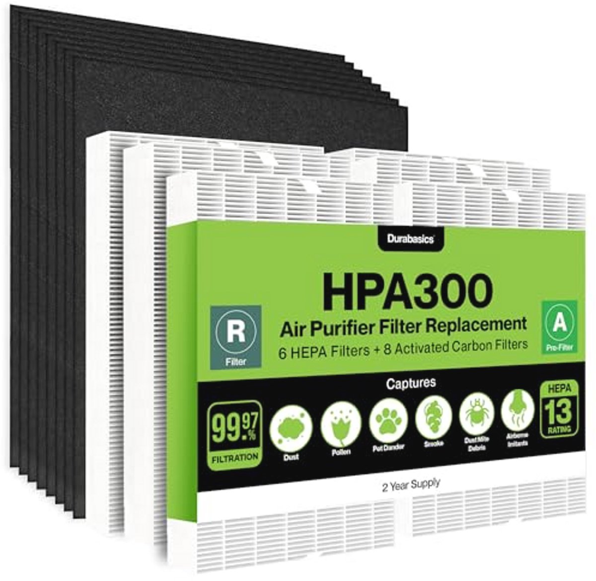 HEPA-filterset voor HPA300 luchtreinigers - Vervangingsfilters en actieve kool voorfilters (9101007138794)