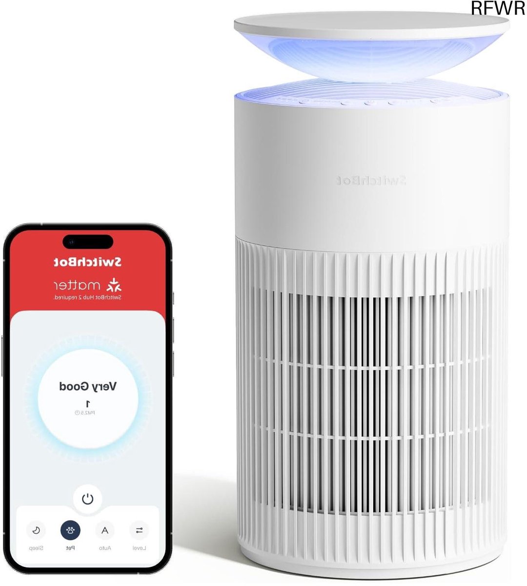 RFWR® Luchtreiniger Met App-Bediening En Nachtlampje, CADR 400m³/h, HEPA-Filter Verwijdert 99.97% Stof, Pollen En Huisdierharen, Slaapmodus En Huisdiermodus (8721316248970)