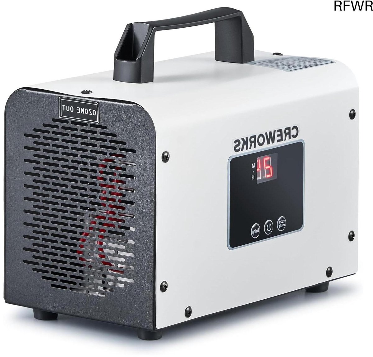 RFWR® Ozongenerator 15g met temperatuur- en luchtvochtigheidsmeting voor optimale luchtreiniging (8721316279073)