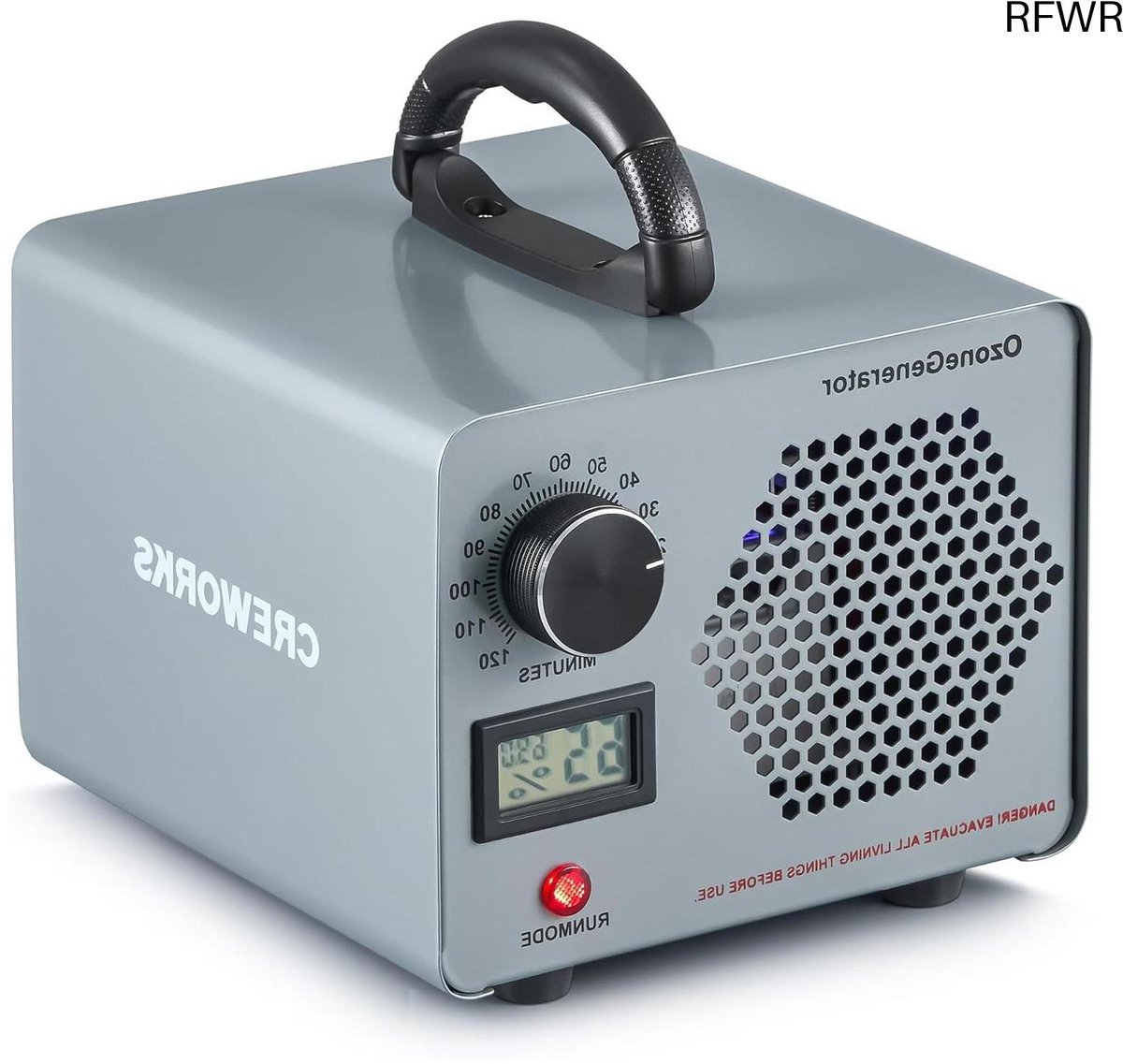 RFWR® Ozongenerator voor Luchtreiniging met Temperatuur en Luchtvochtigheid - Geurverwijdering voor Thuis en Auto (8721316278922)