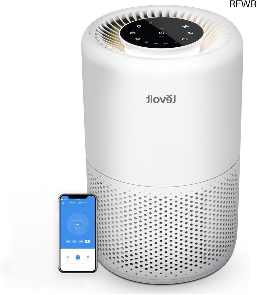 RFWR® Slimme Luchtreiniger met WiFi en Alexa - HEPA H13-filter voor Allergieën, CADR 170m³/u, Geschikt voor 35m² (8721316232566)