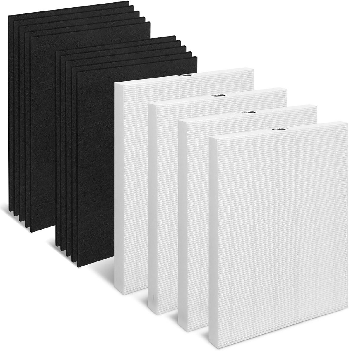 HEPA Vervangingsfilter Set (4+12 Pak) voor Luchtreiniger 190/200/DX55 - Inclusief Koolstof Voorfilters (9101030139690)
