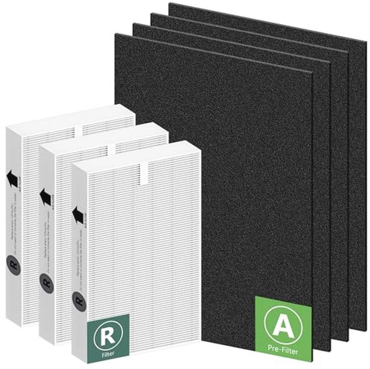 HEPA-filtervervanging voor luchtreinigers HPA300-serie - 3 HEPA-filters en 4 actieve koolstoffilters (9101007216560)