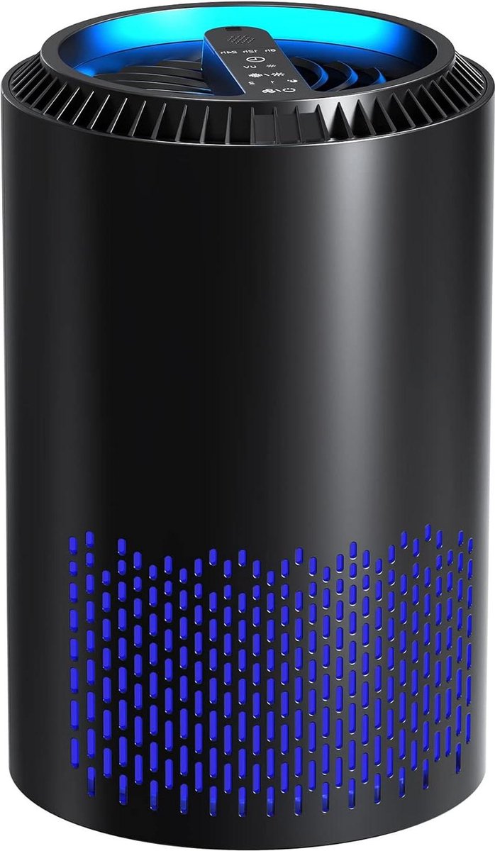 Luchtreiniger Hepa H13-filter met 3 filterniveaus voor mensen met allergieën - 99.97% filtervermogen - zwart met aromatherapie (8785301330002)