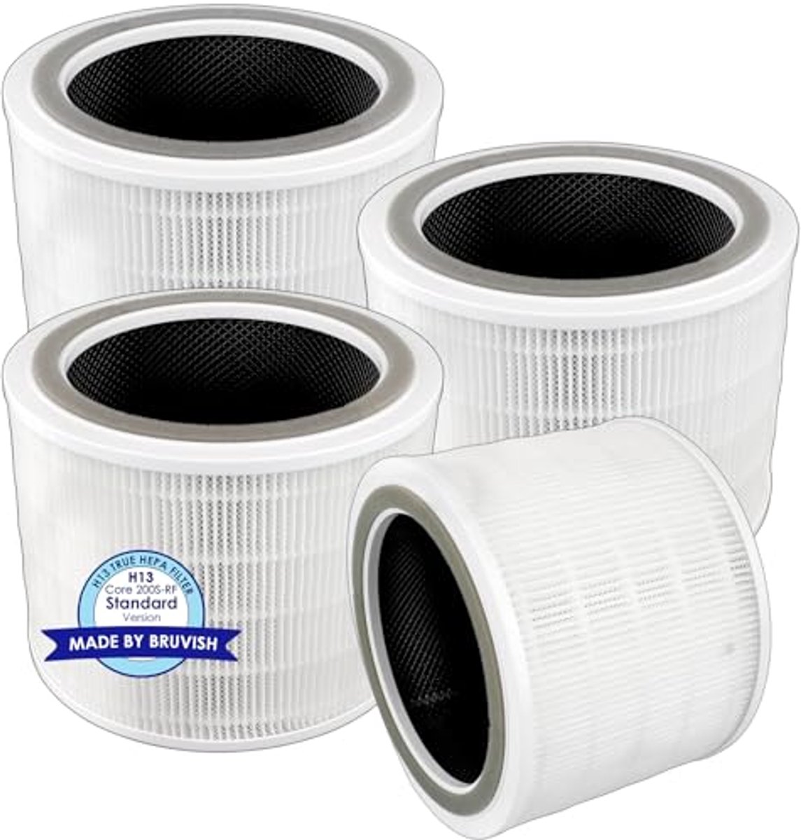 4-pack Vervangingsfilter voor Core 200S Luchtreiniger - H13 True Hepa-filter met Actieve Koolfilters (6153618437493)
