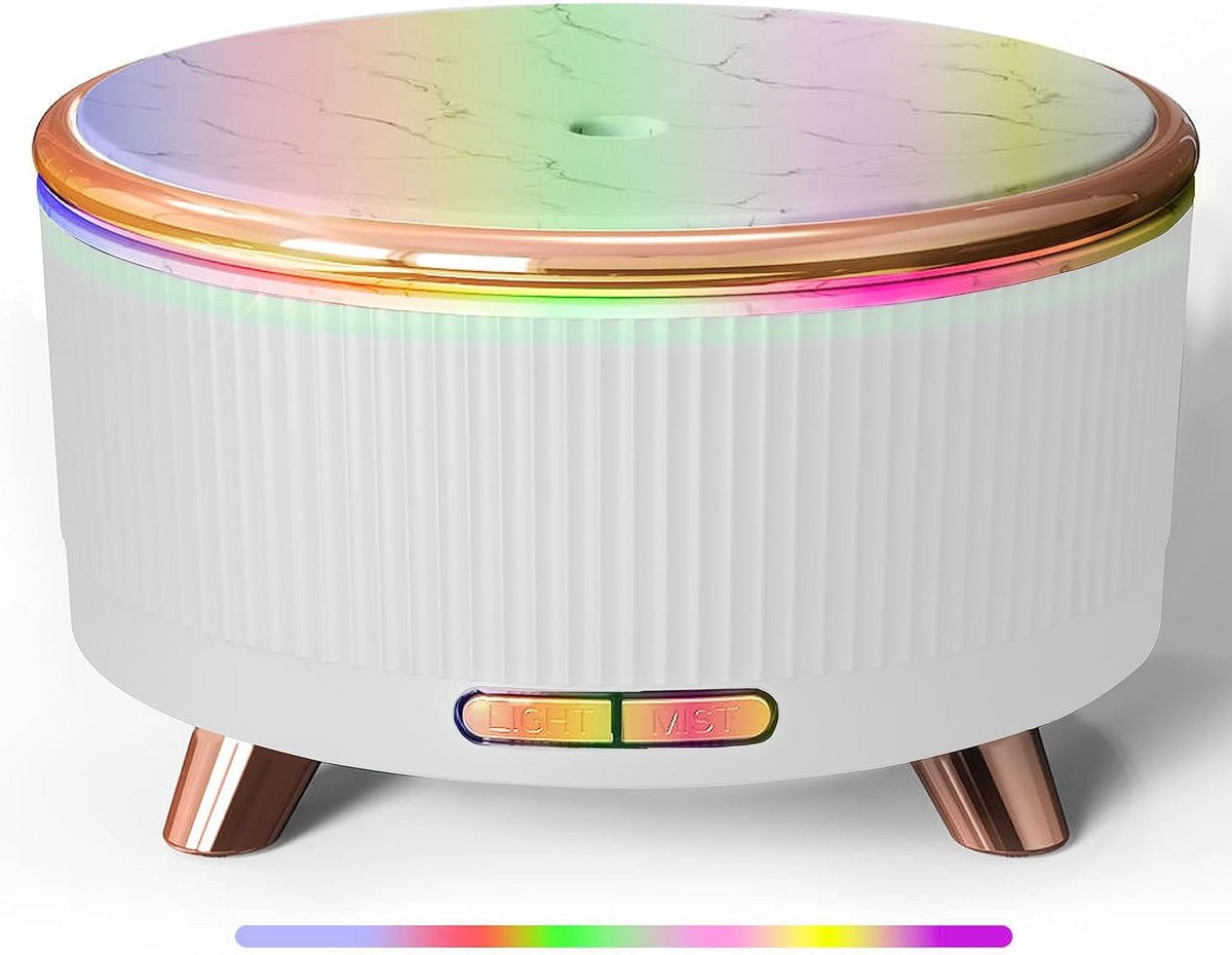 Aroma Diffuser met Luchtbevochtiger & Luchtreiniger - 500ml, 16 Kleuren, Timer, Fluisterstil (25dB) (9101054188902)
