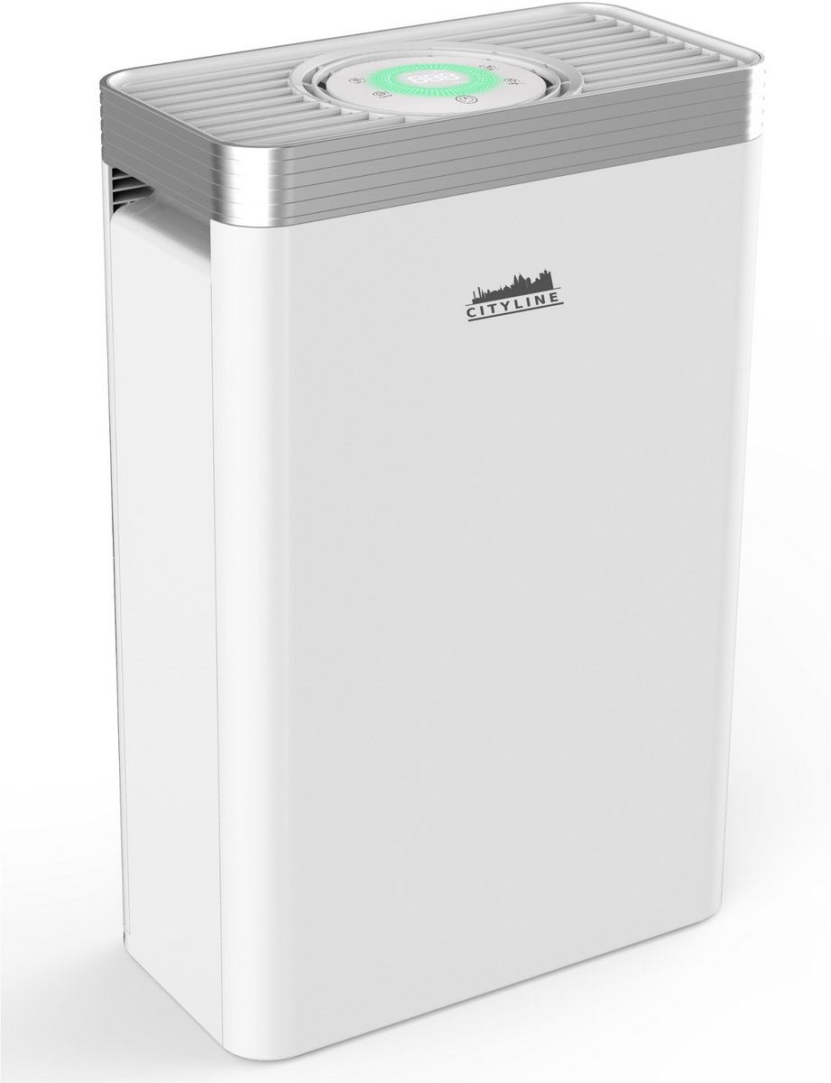 Cityline Luchtreiniger Pro - Ruimtes tot 25 m² - CADR van 200 m³ per uur - Geavanceerd 4 laags HEPA filter - Auto modus & Luchtkwaliteit sensor - LED display - Wifi functionaliteit - Slaapstand - Timer (8719874756143)